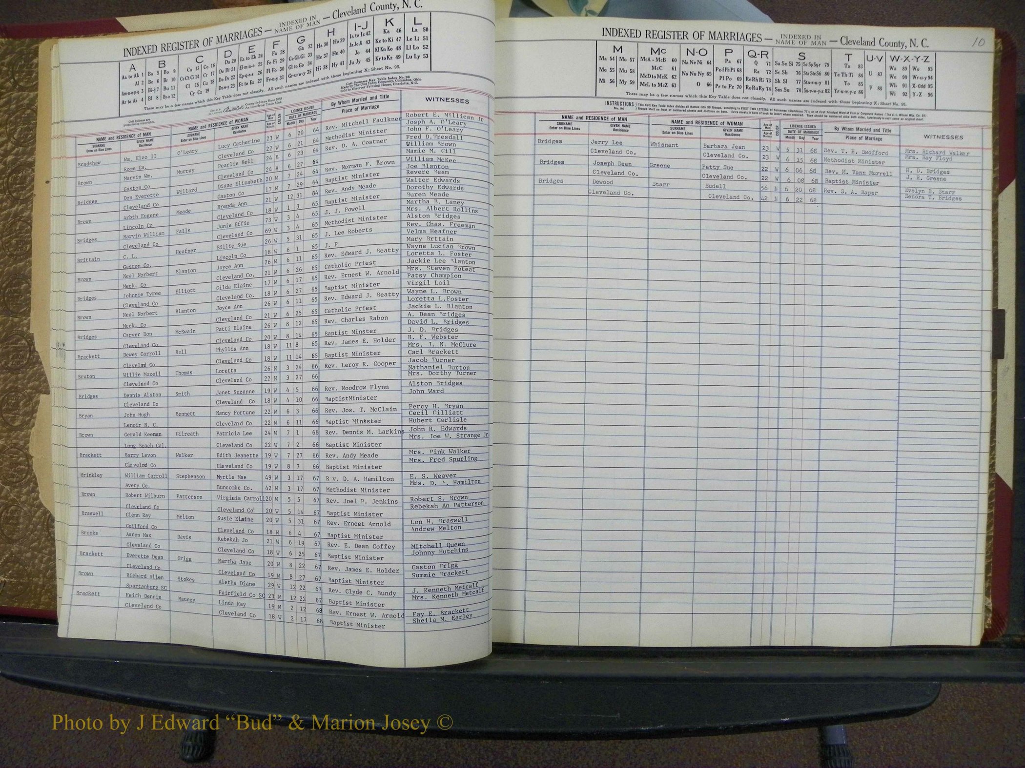 Cleveland Co, NC Marriage Book 7, A-Z, 1945-1968 (22).JPG