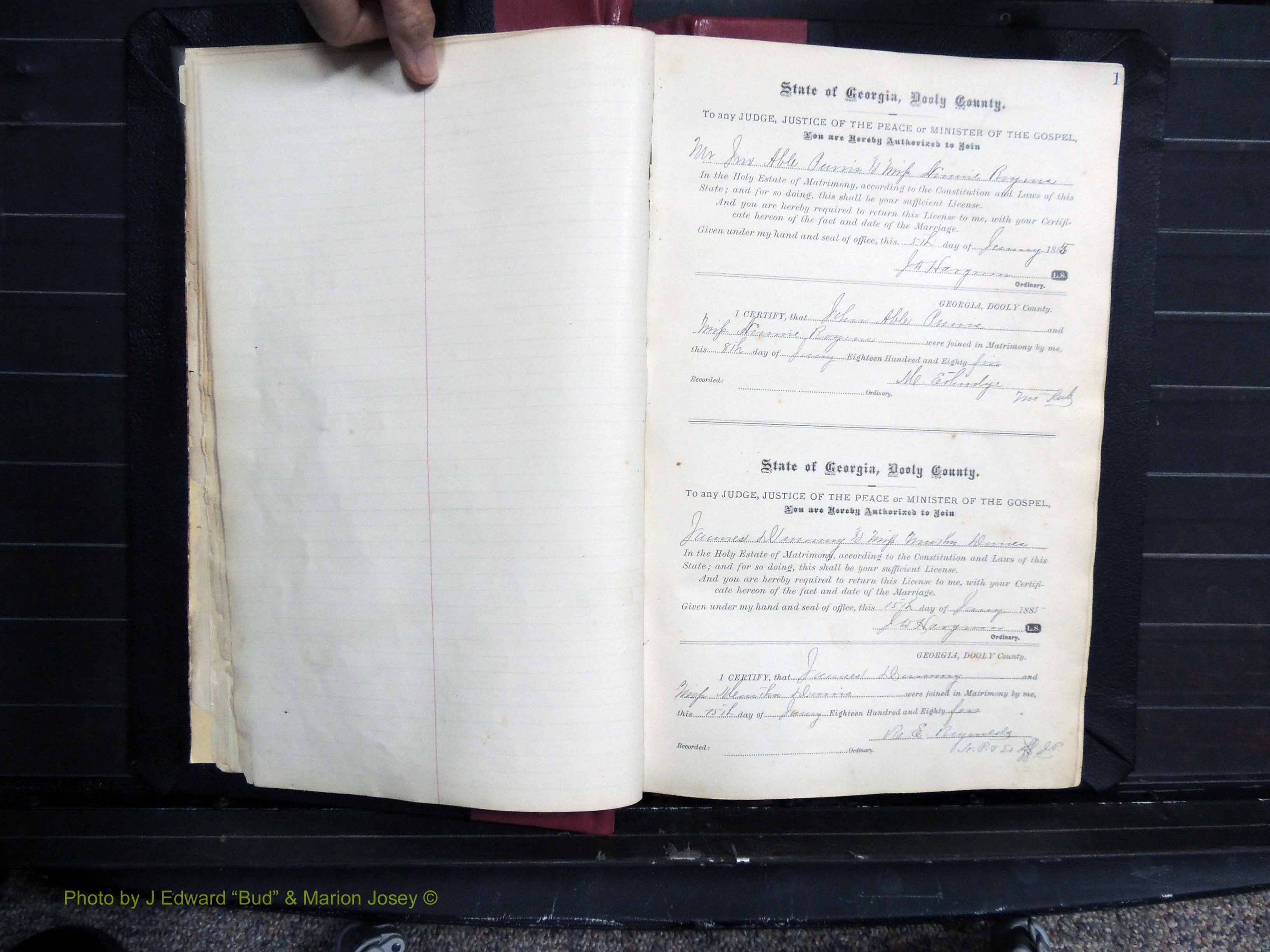 Dooly Co, GA, Marriages, Book, D, 1885-1891 pg 001.JPG