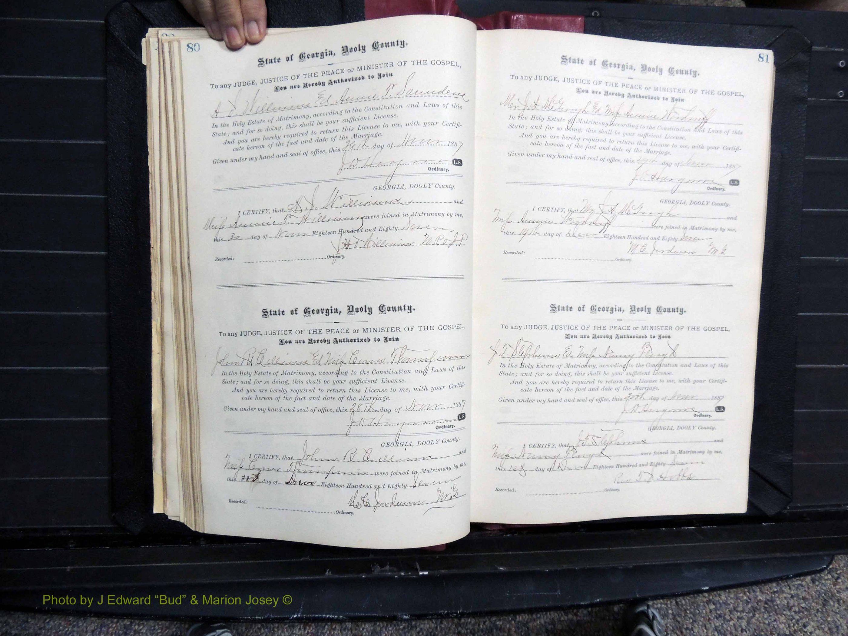 Dooly Co, GA, Marriages, Book, D, 1885-1891 pg 080-081.JPG