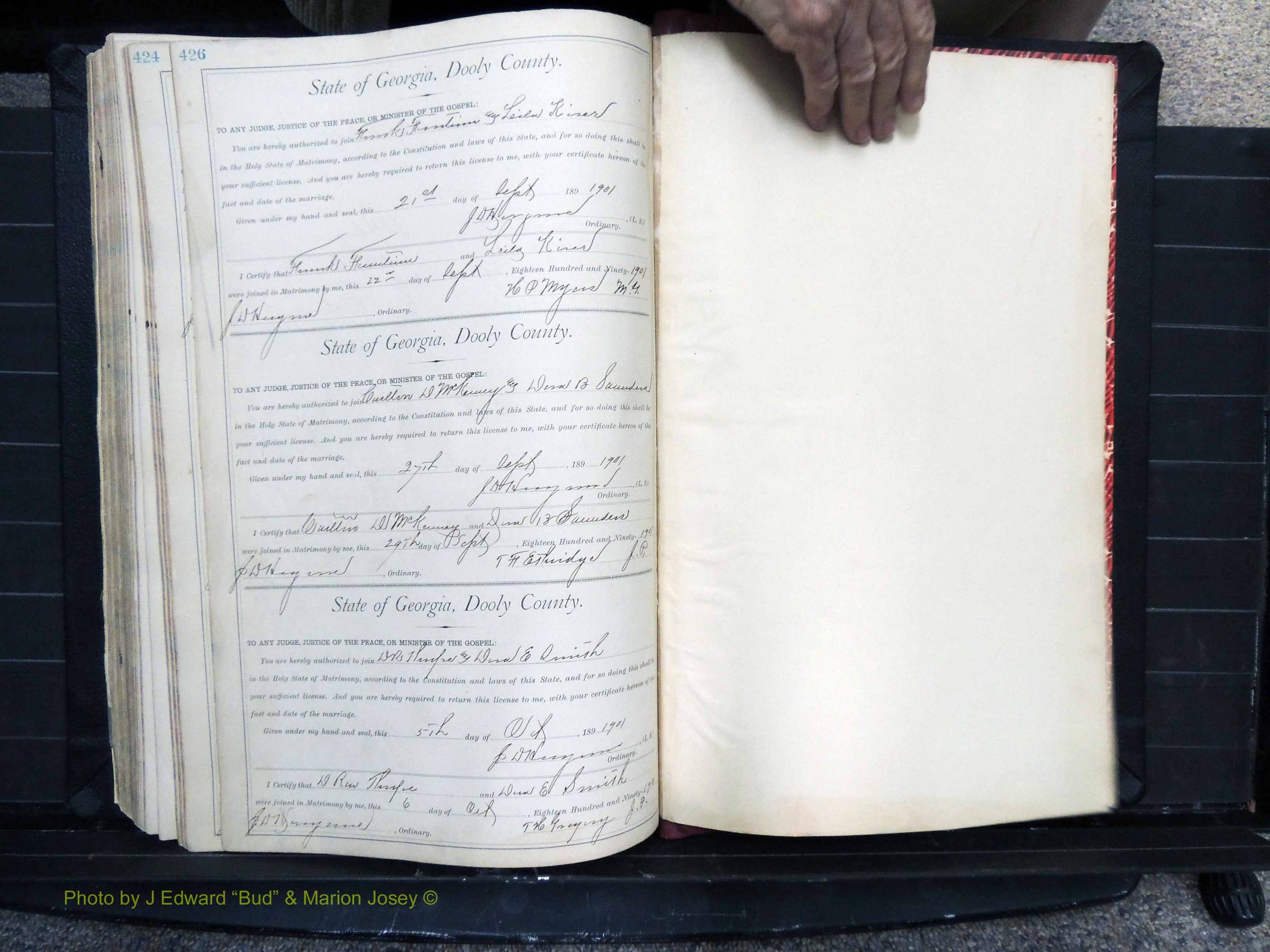 Dooly Co, GA, Marriages, Book, E, 1891-1901 pg 426.JPG
