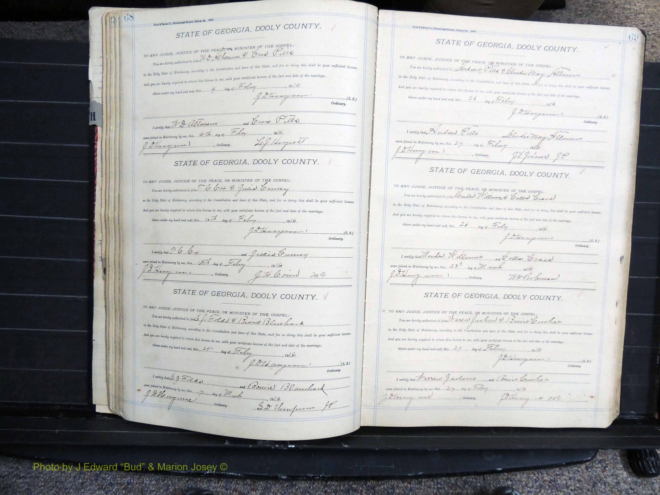 Dooly Co, GA, Marriages, Book, G, 1913-1930 pg 068-069.JPG
