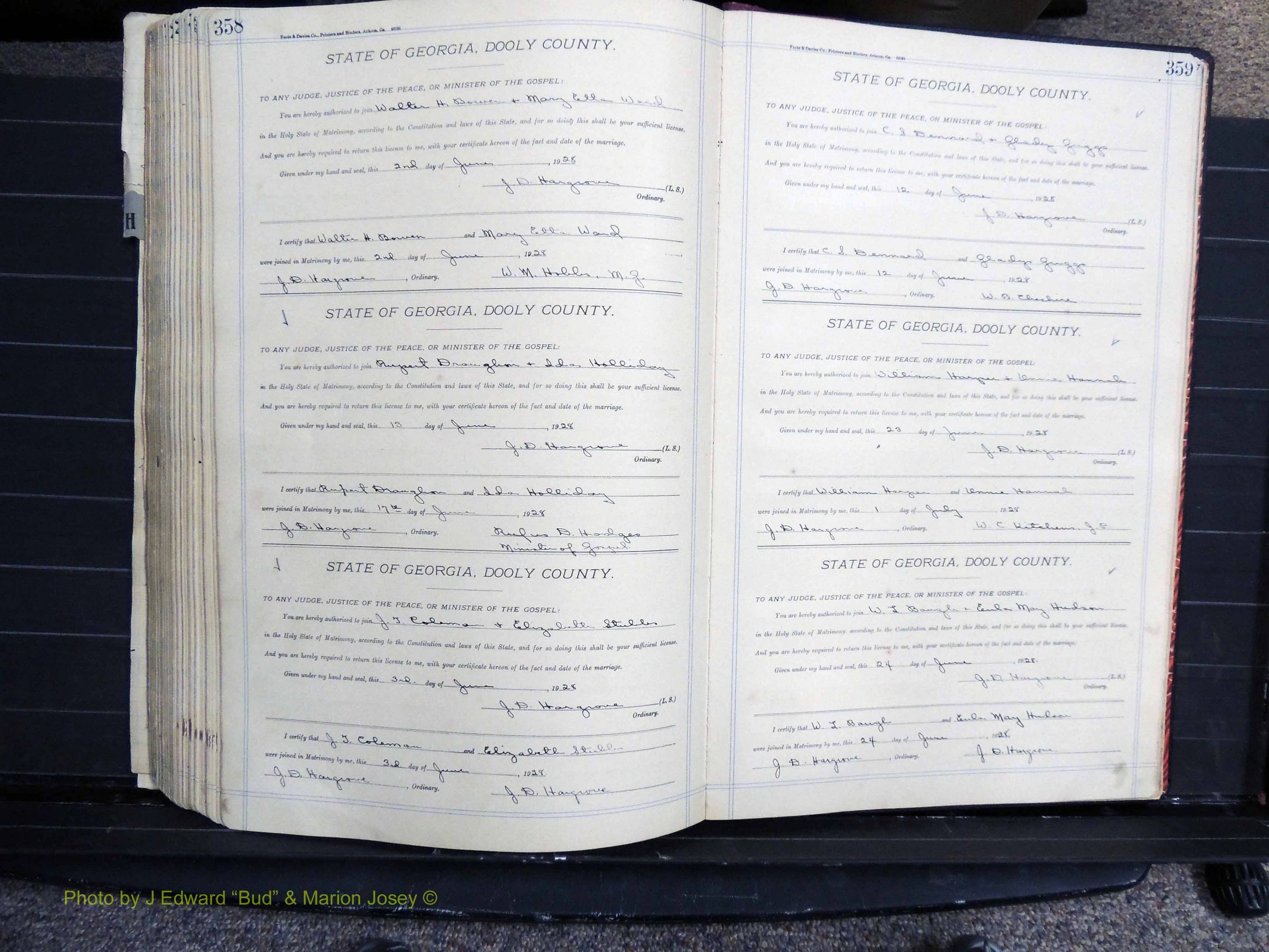 Dooly Co, GA, Marriages, Book, G, 1913-1930 pg 358-359.JPG