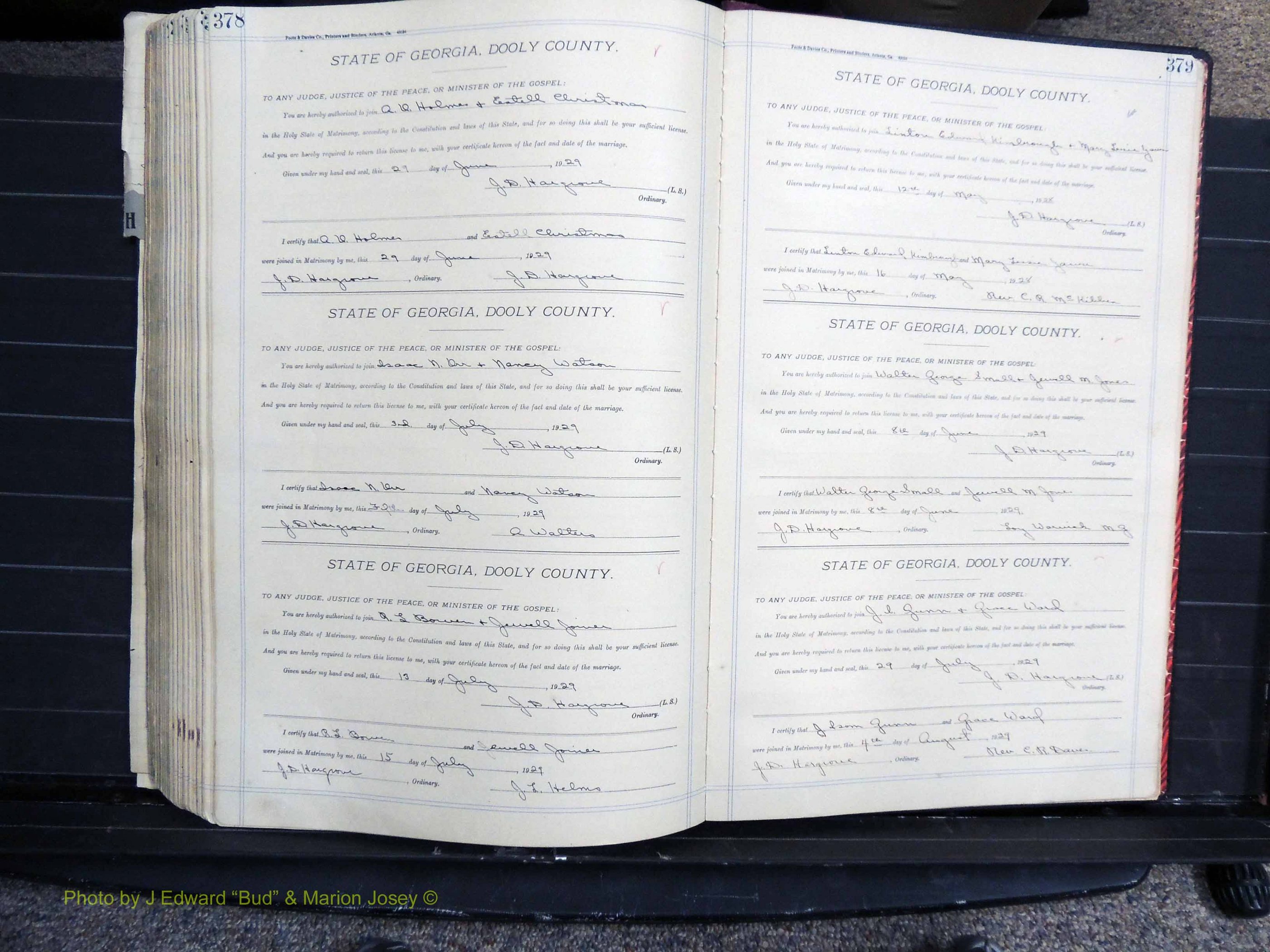 Dooly Co, GA, Marriages, Book, G, 1913-1930 pg 378-379.JPG