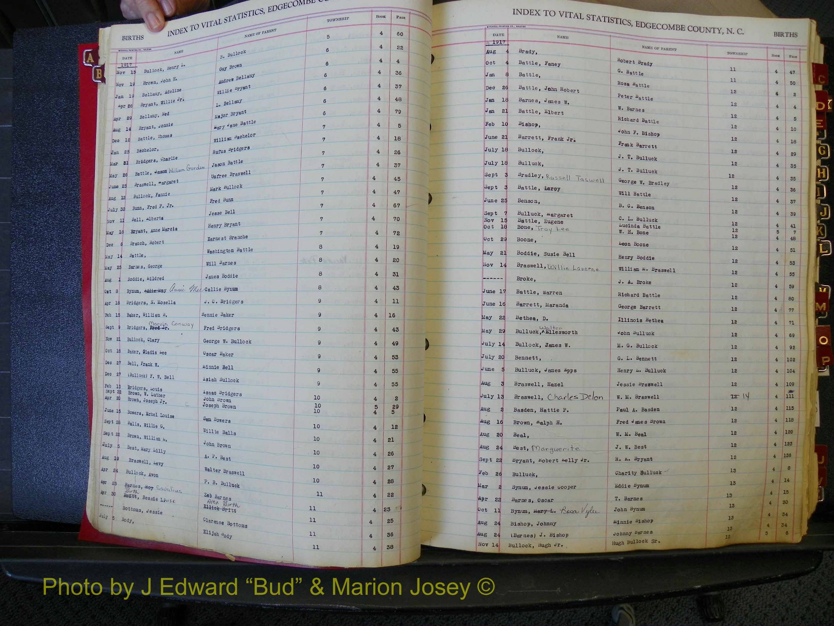 Edgecombe Births, A-Z, 1914-1933 (118).JPG