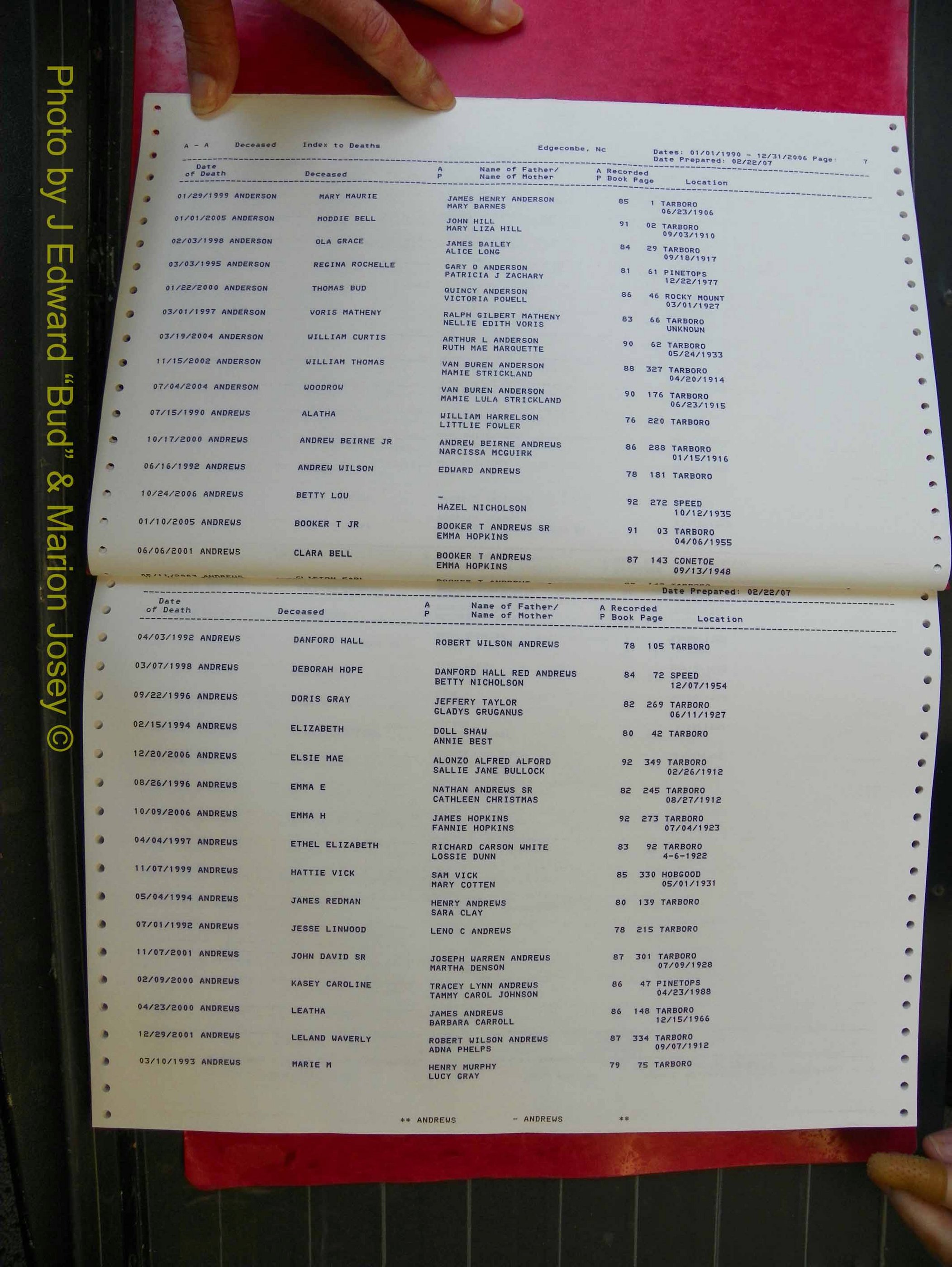 Edgecombe Deaths, A-Z, 1990-2006 (105).JPG