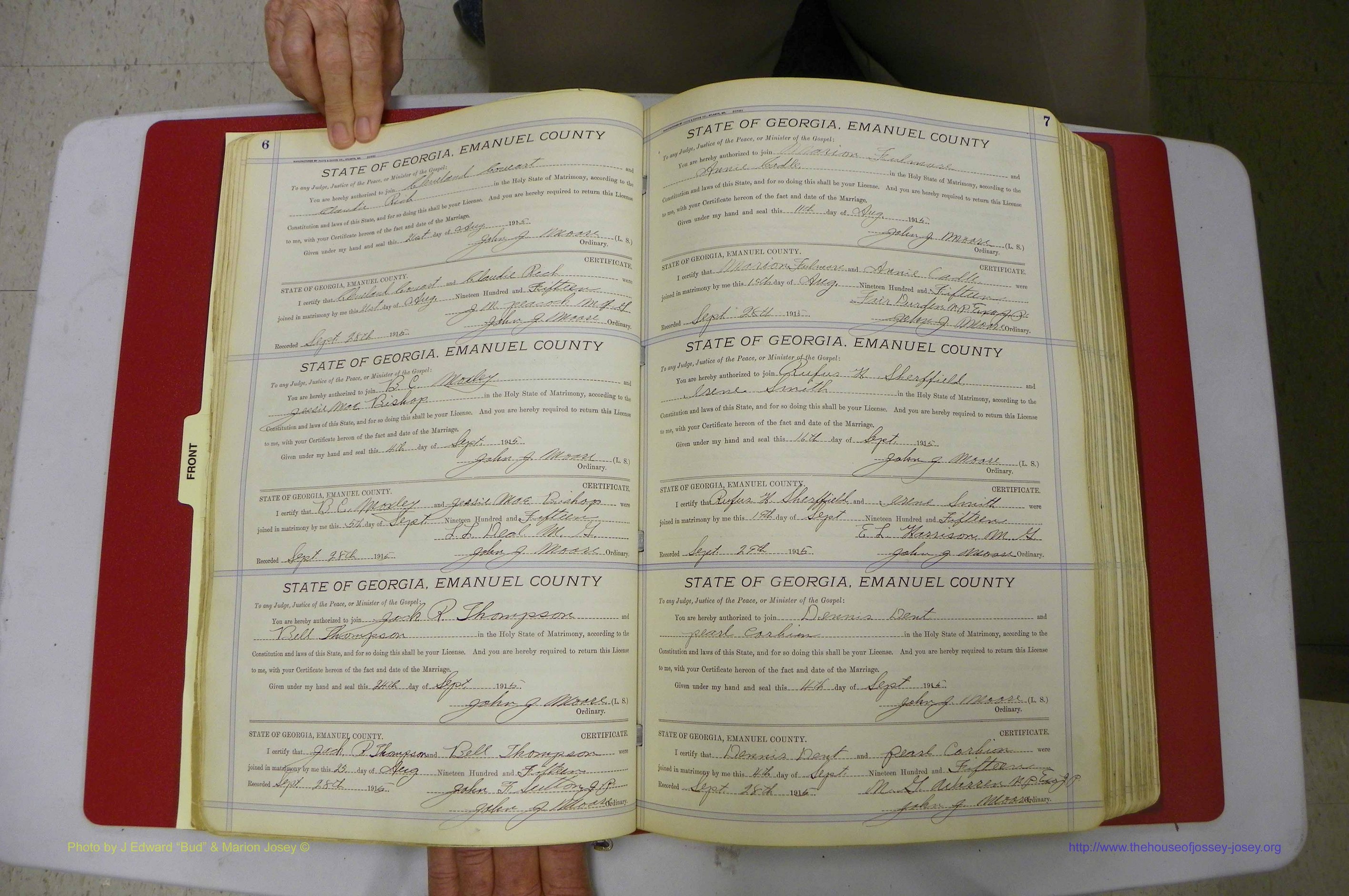 Emanuel Co, GA, Marriages Book E, 1915 - 1928, P 006-007.JPG