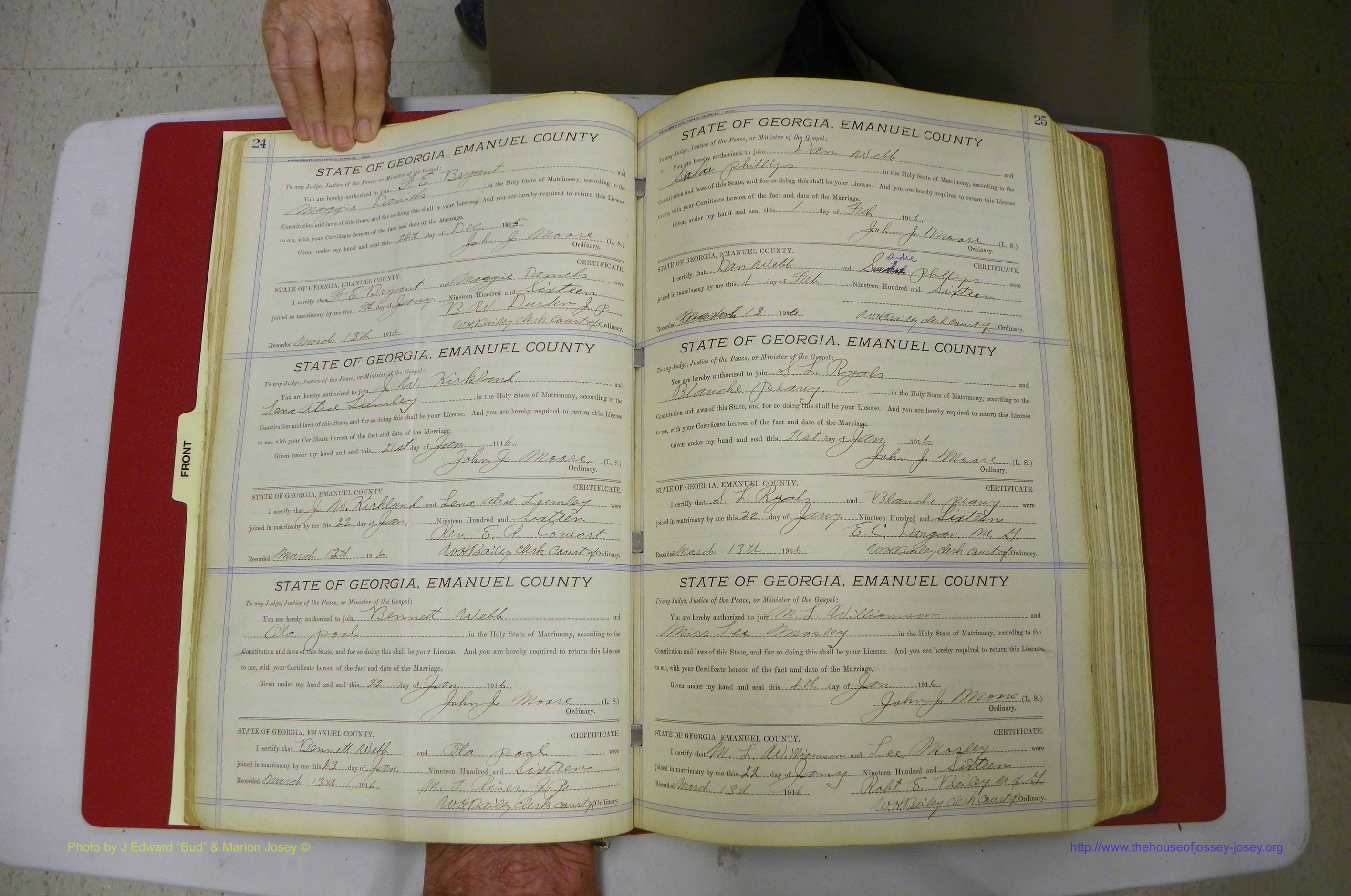 Emanuel Co, GA, Marriages Book E, 1915 - 1928, P 024-025.JPG