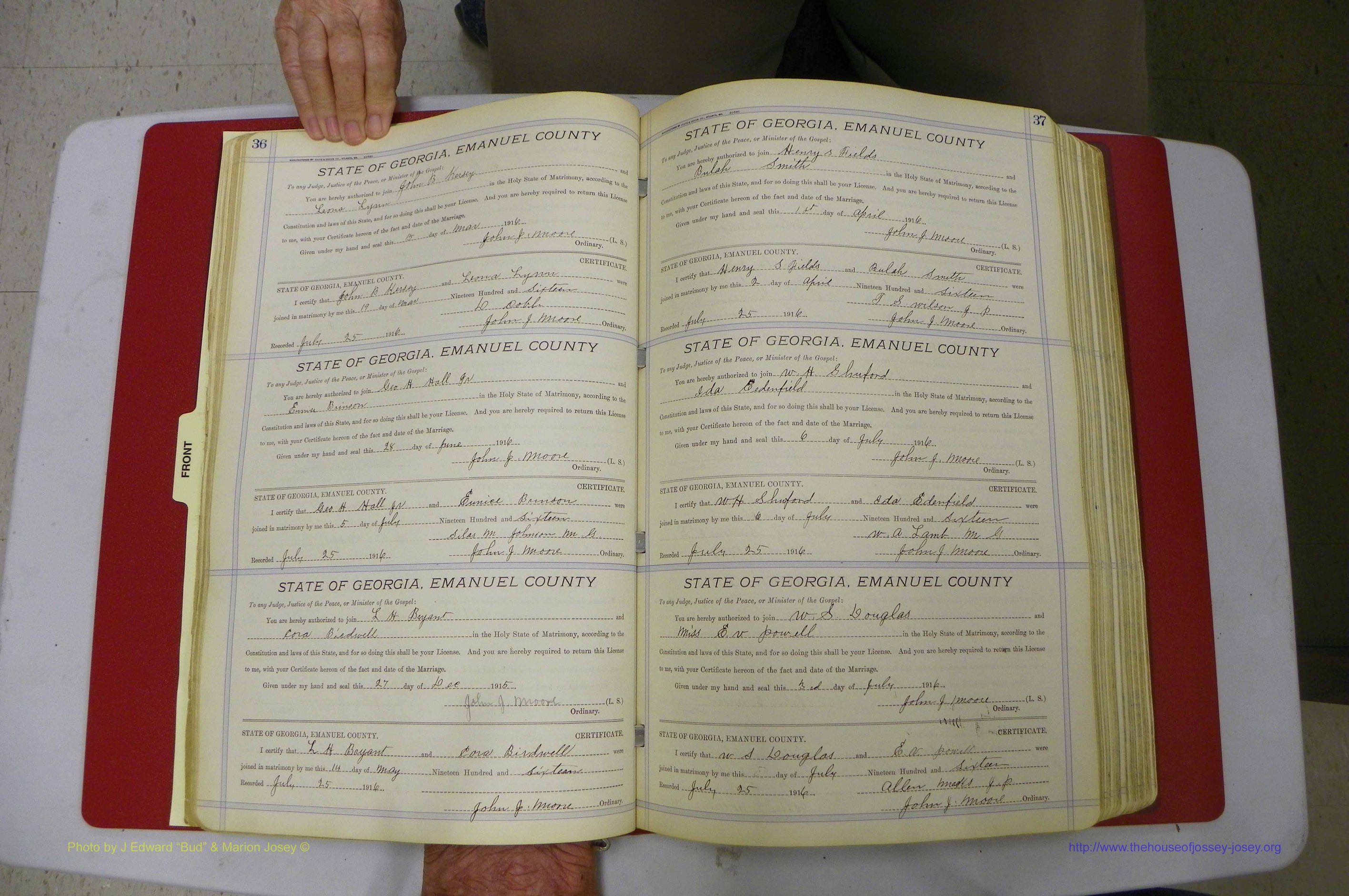 Emanuel Co, GA, Marriages Book E, 1915 - 1928, P 036-037.JPG
