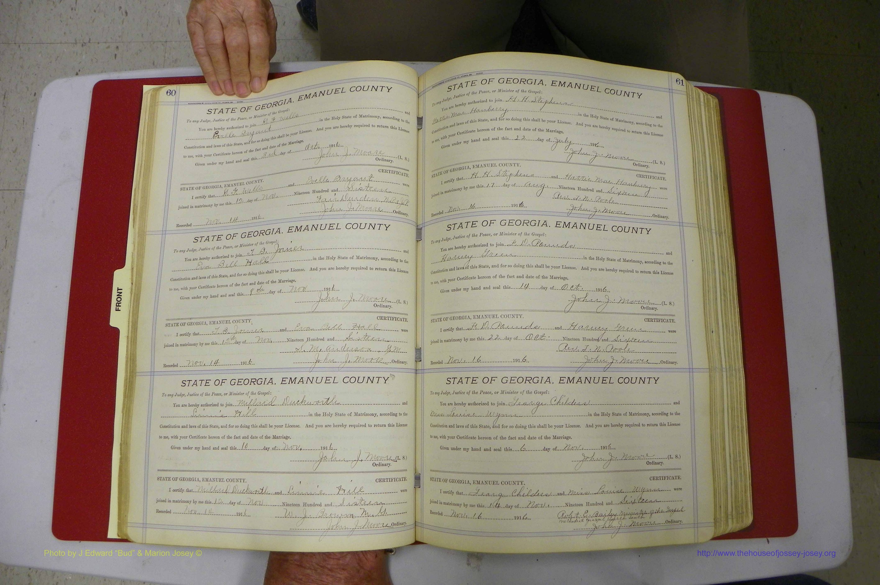 Emanuel Co, GA, Marriages Book E, 1915 - 1928, P 060-061.JPG