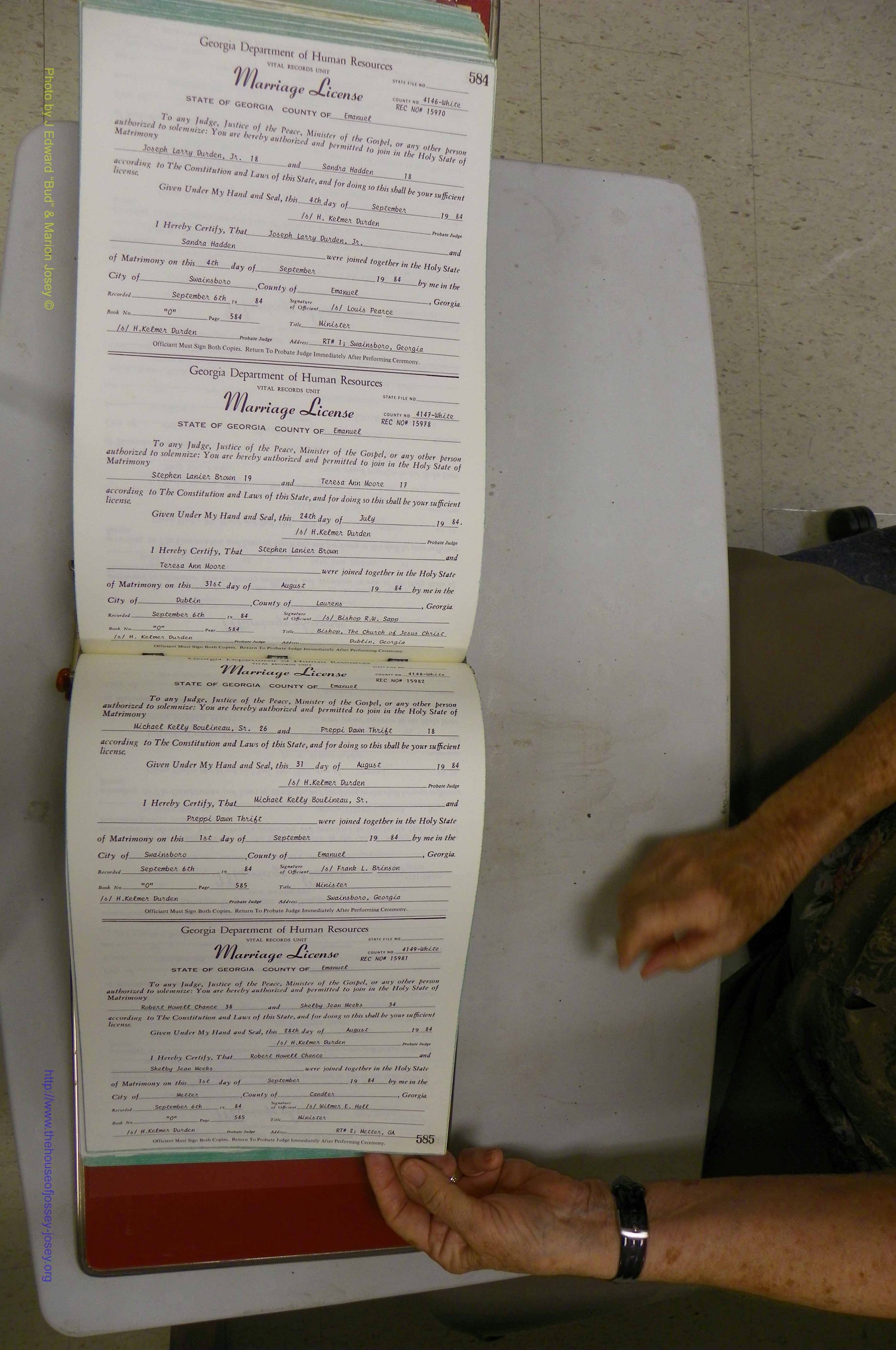 Emanuel Co, GA, Marriages Book O, 1979 - 1980, P 584-585.JPG