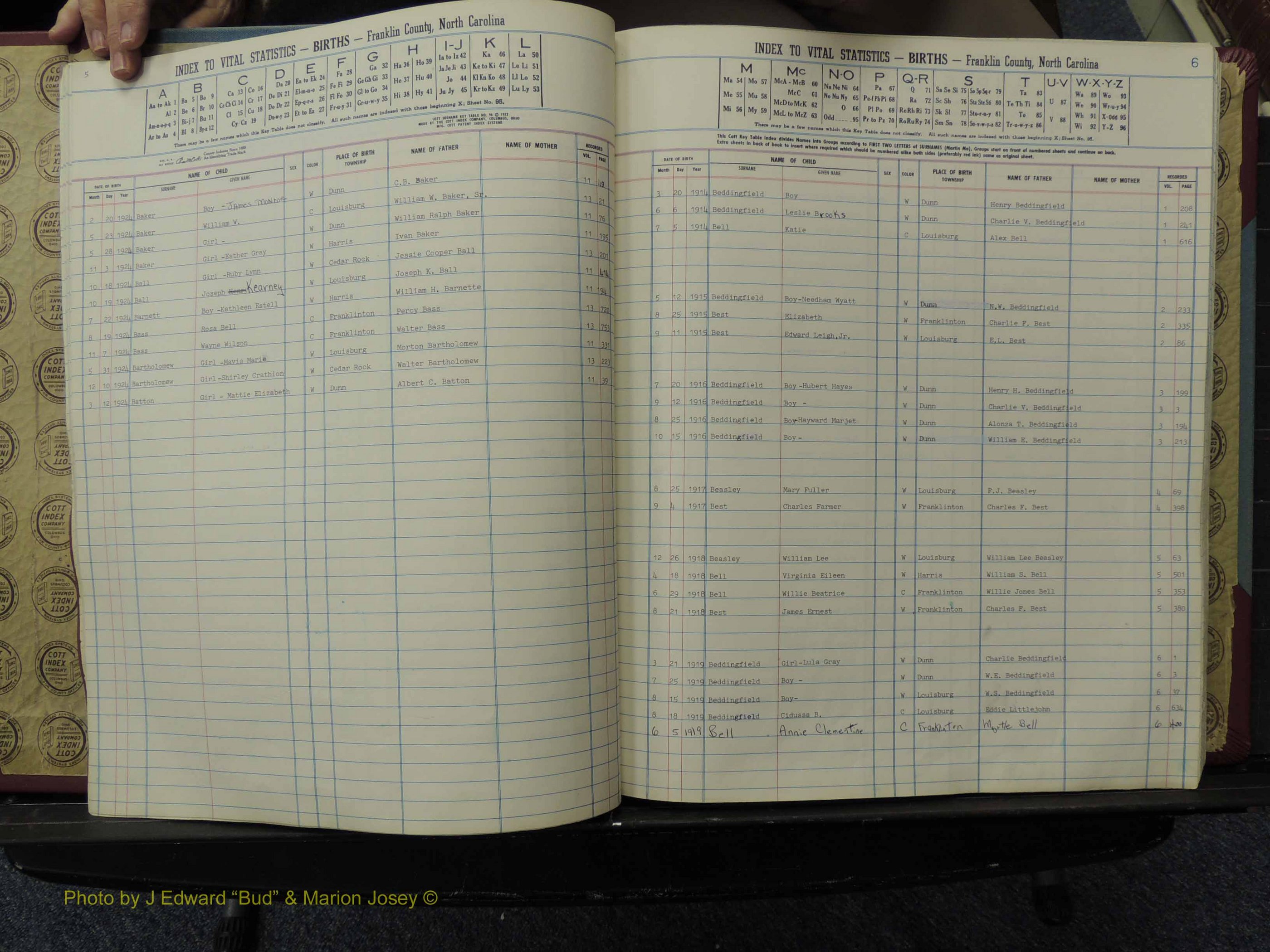 Franklin Co, NC,  Births, A-Z, 1913-1924 (115).JPG