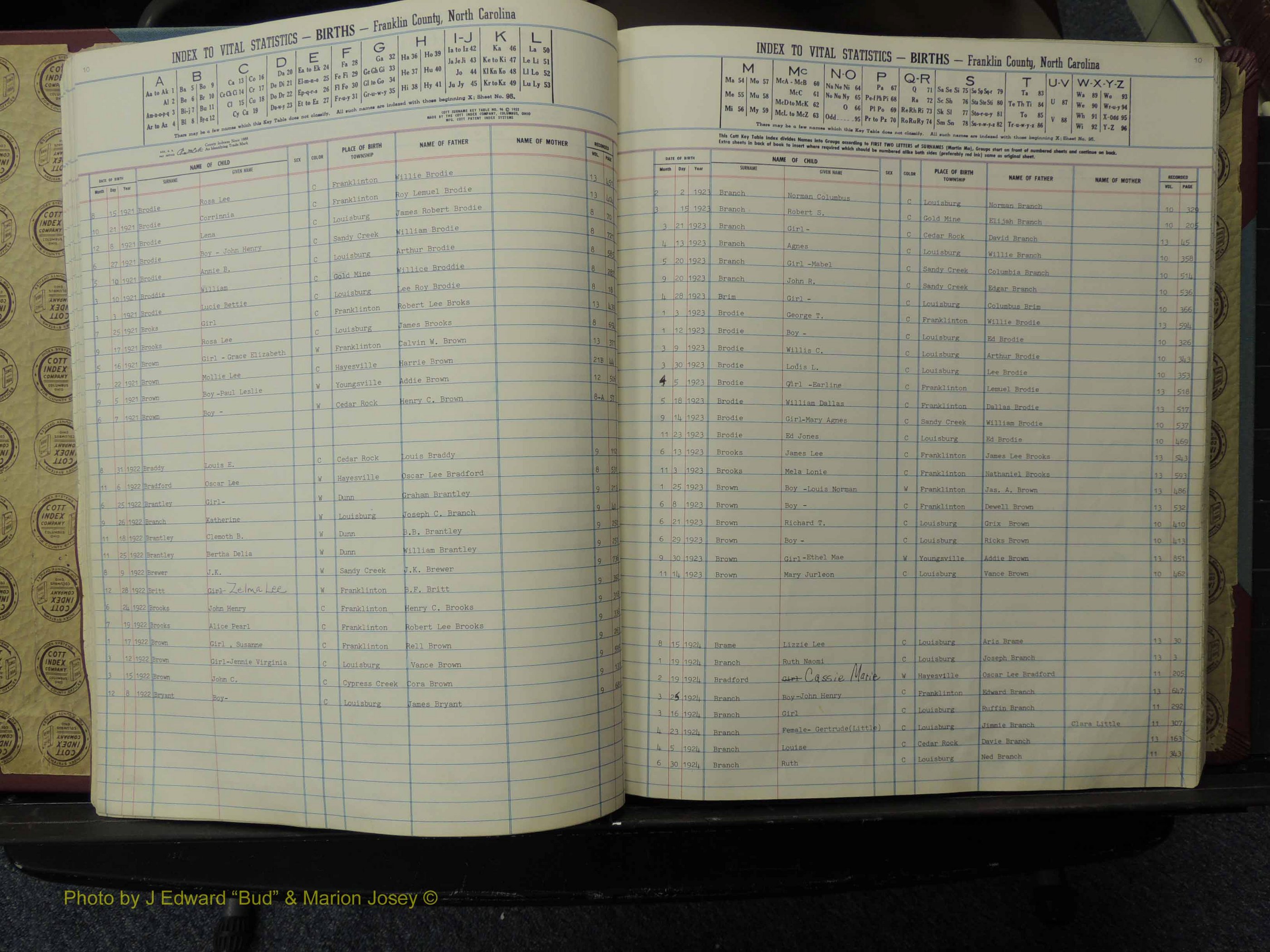Franklin Co, NC,  Births, A-Z, 1913-1924 (124).JPG