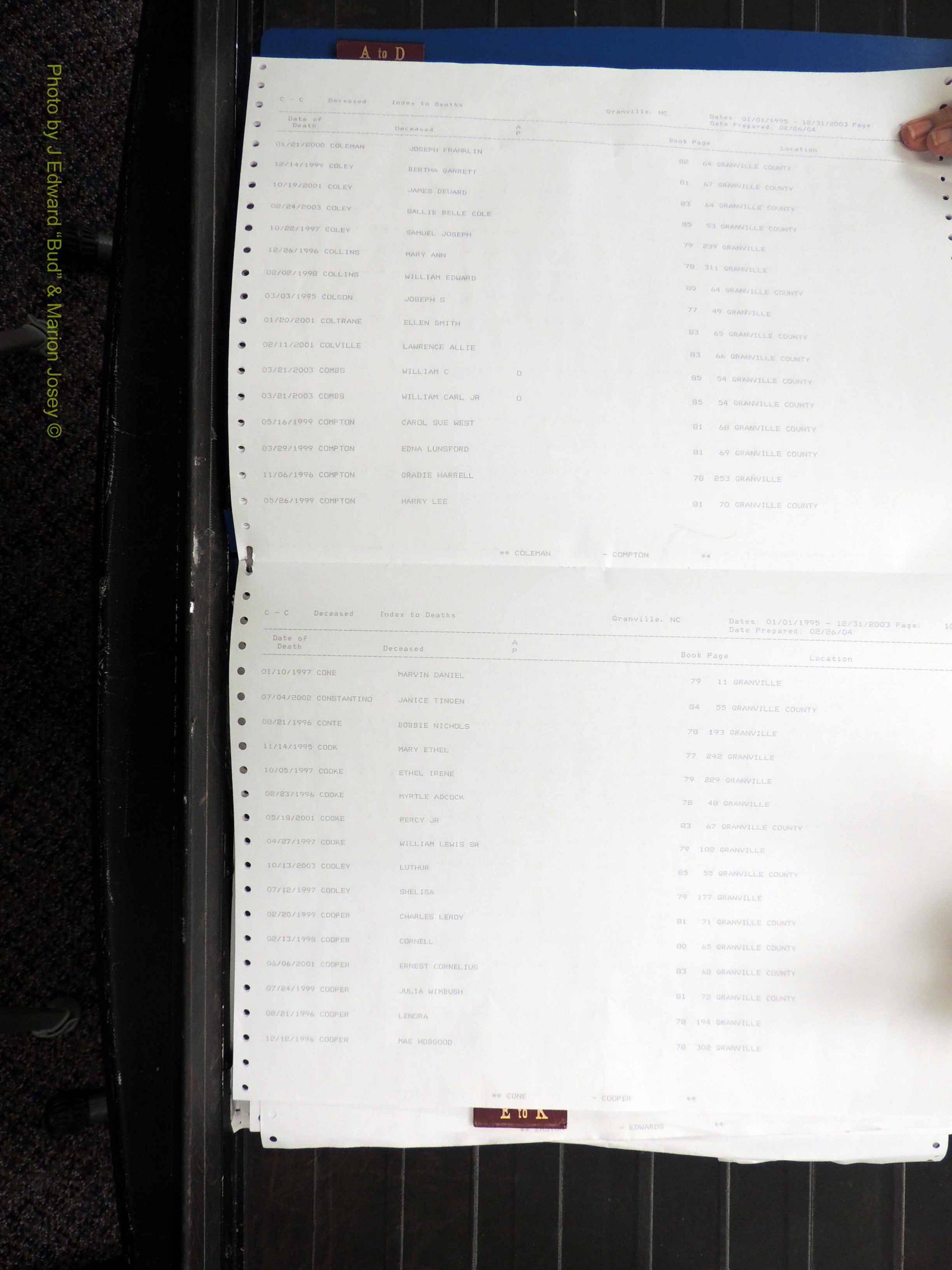 Granville Co, NC, Deaths, 1995-2003 (121).JPG