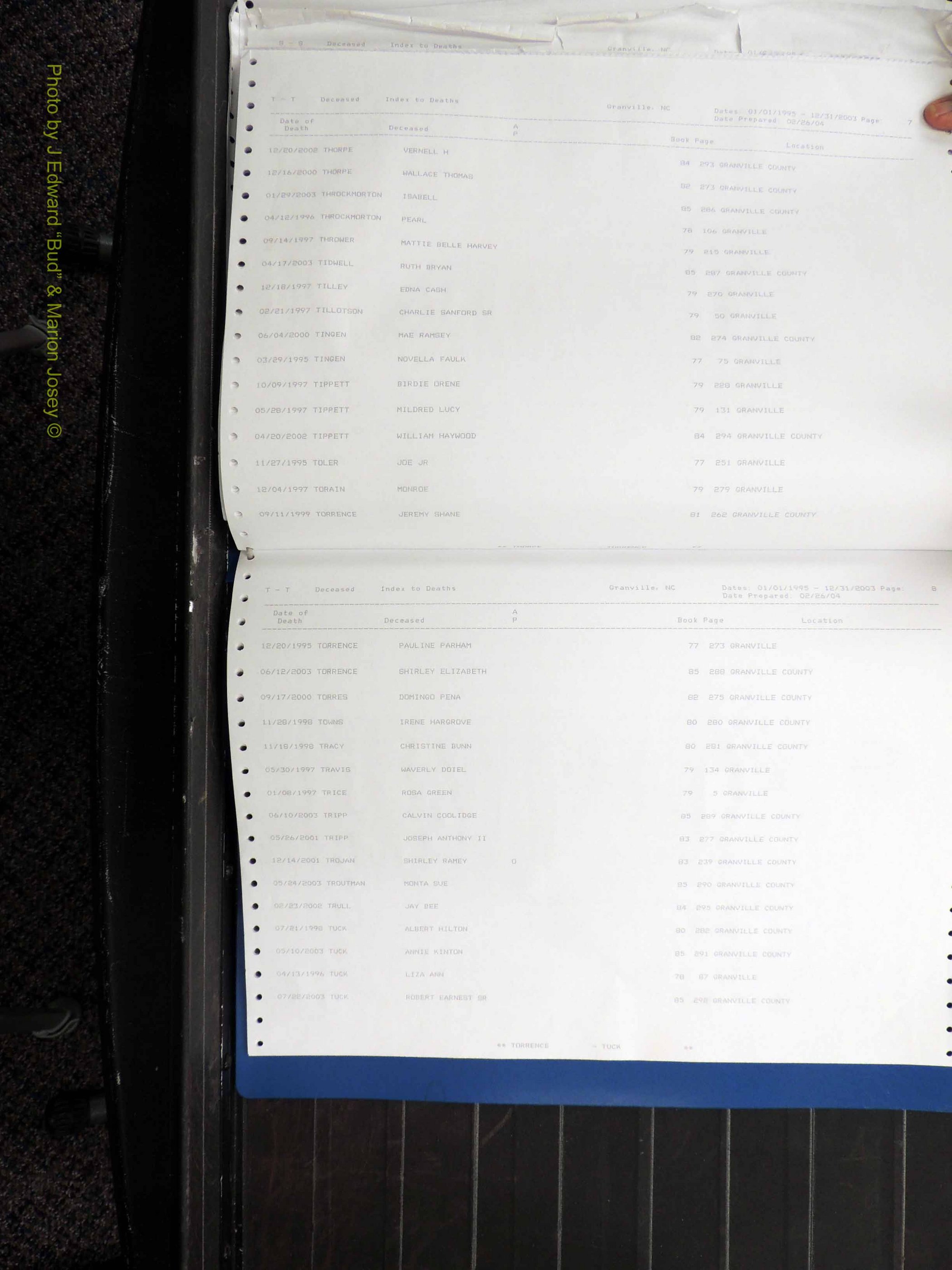 Granville Co, NC, Deaths, 1995-2003 (189).JPG