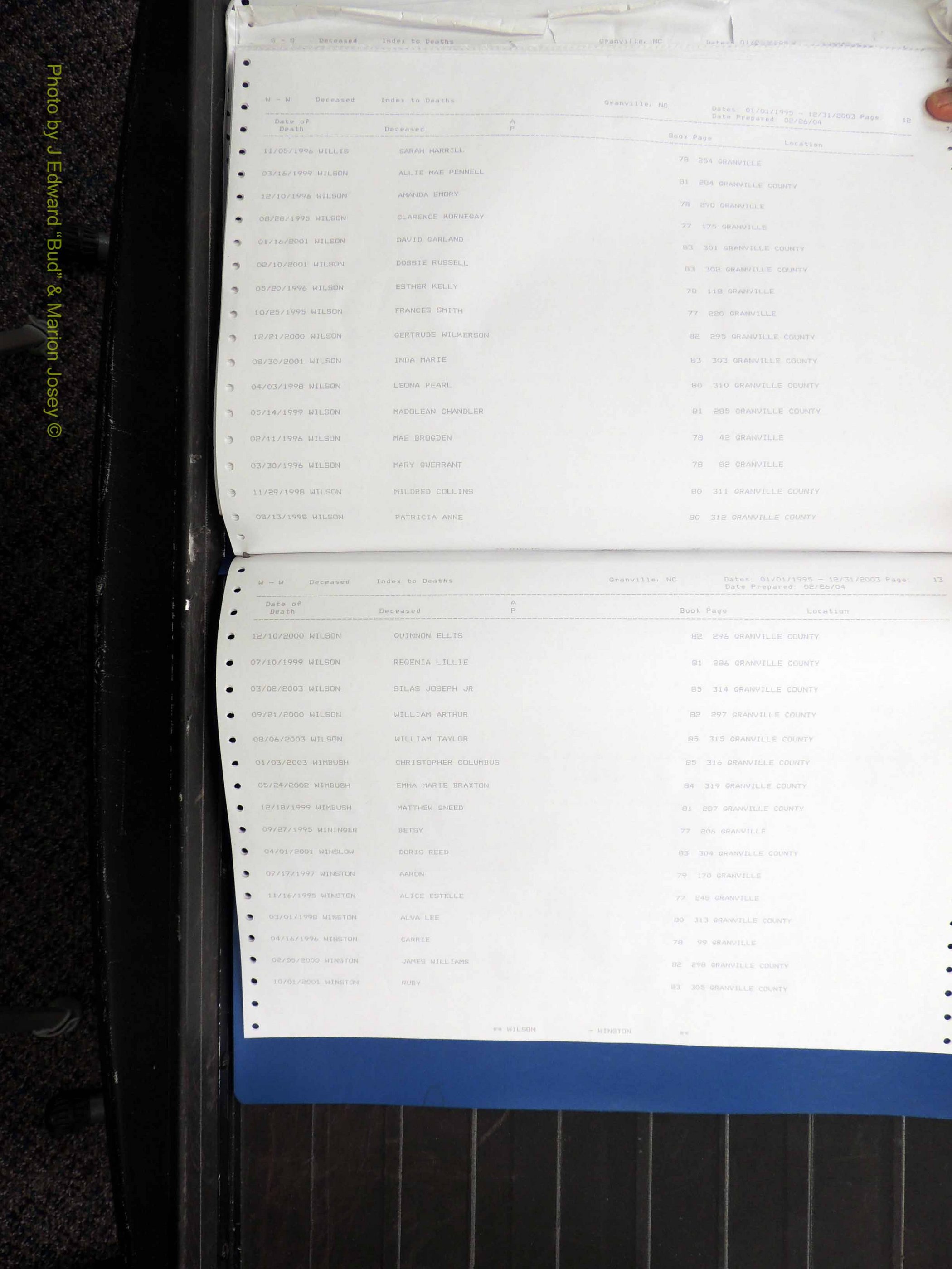 Granville Co, NC, Deaths, 1995-2003 (197).JPG