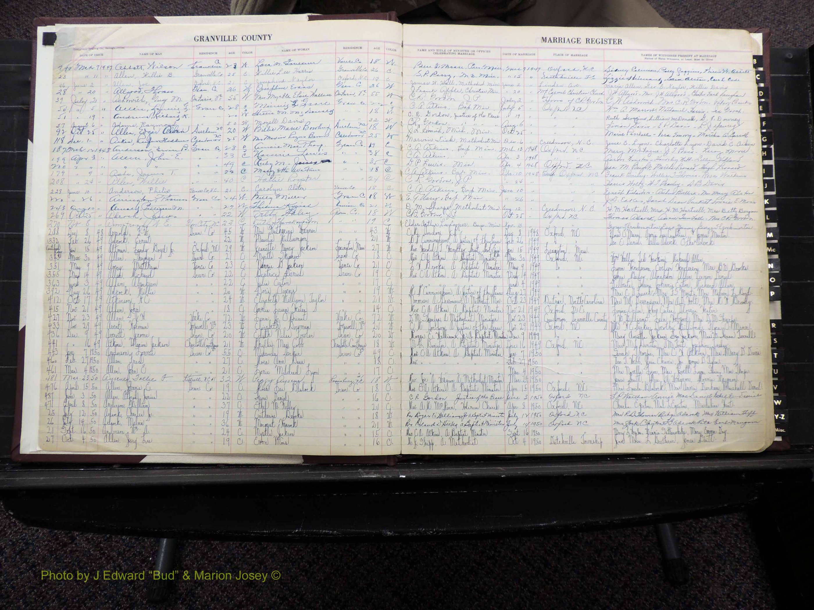 Granville Co, NC, Marriages, 1947-1956 (101).JPG