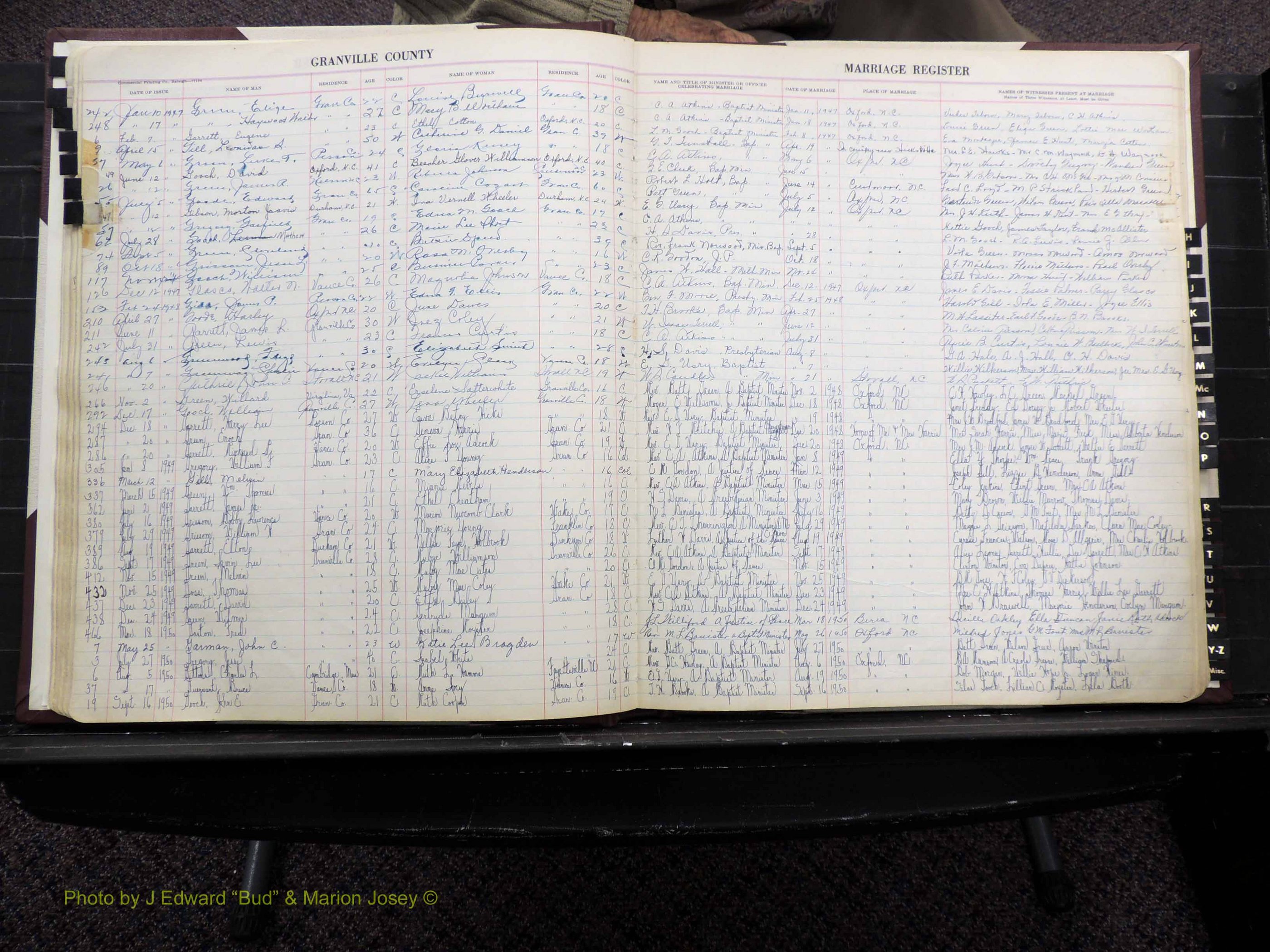 Granville Co, NC, Marriages, 1947-1956 (124).JPG