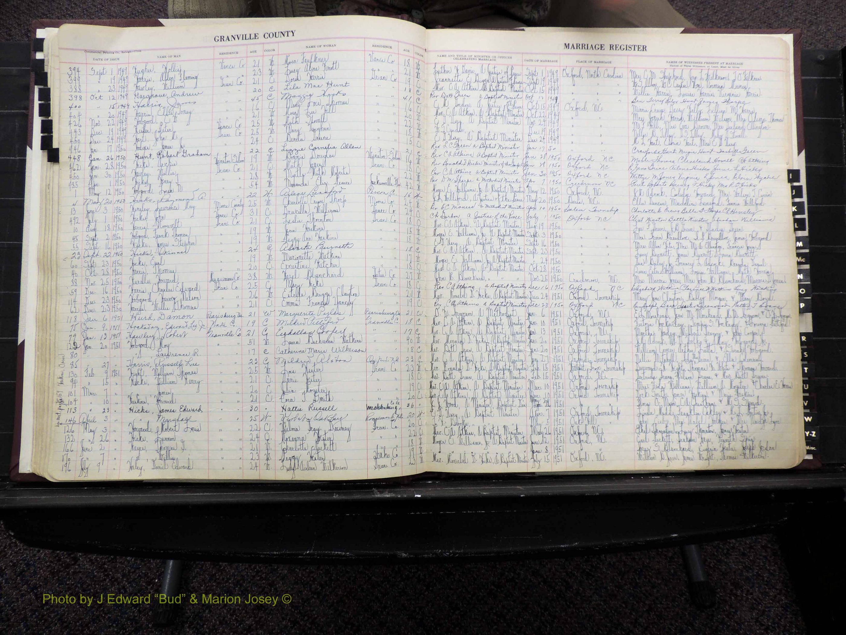 Granville Co, NC, Marriages, 1947-1956 (129).JPG