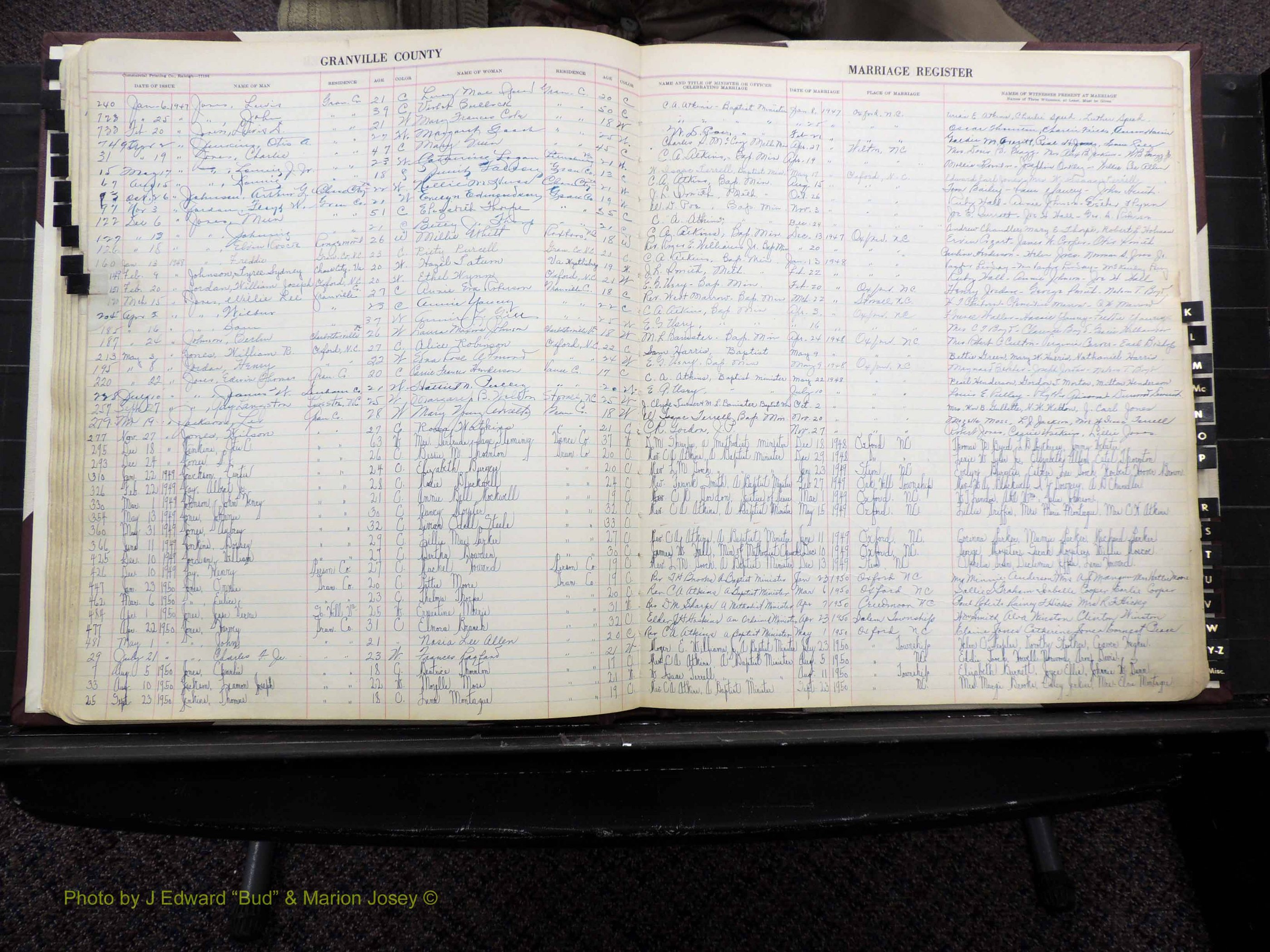 Granville Co, NC, Marriages, 1947-1956 (132).JPG