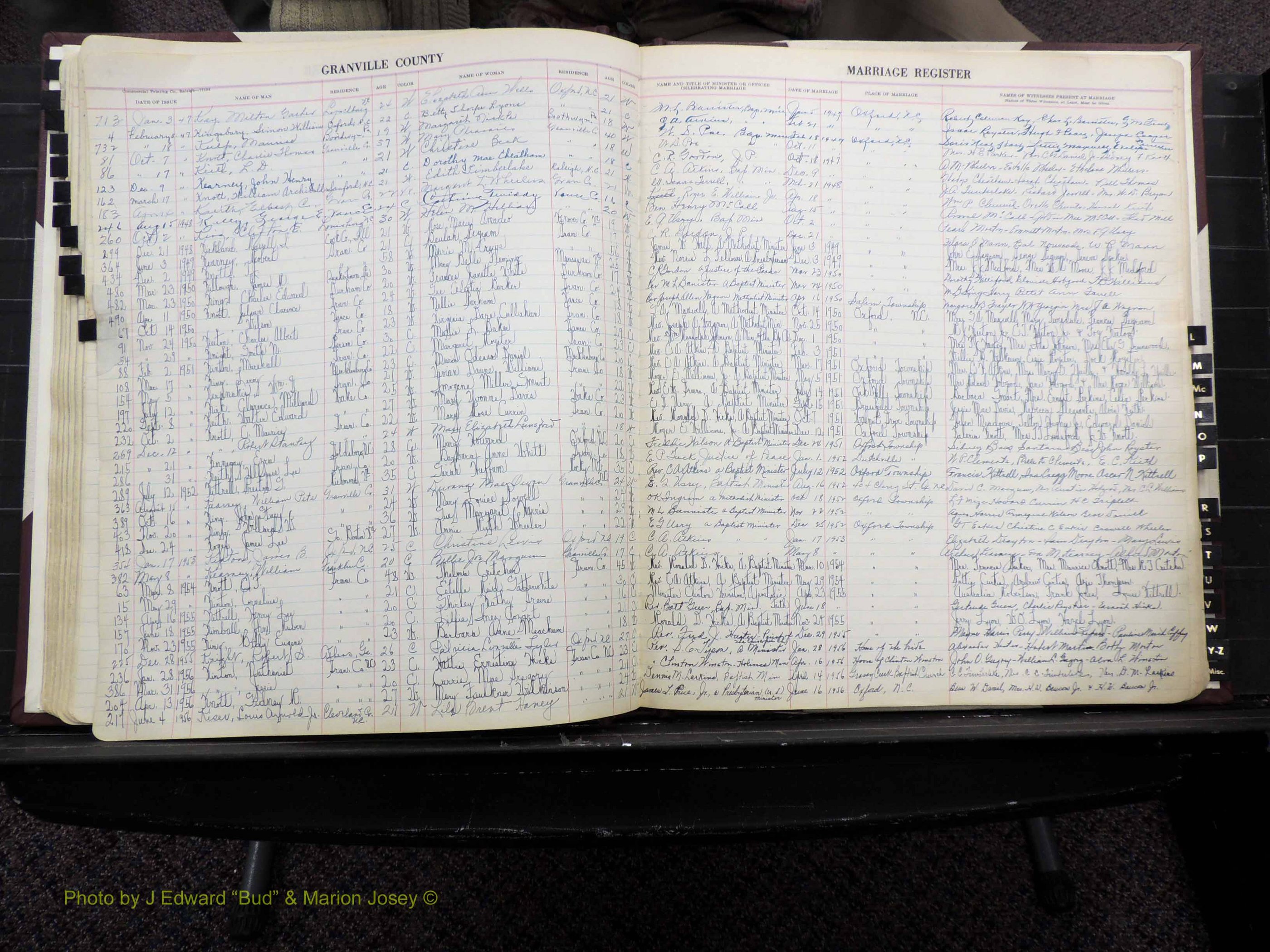 Granville Co, NC, Marriages, 1947-1956 (135).JPG