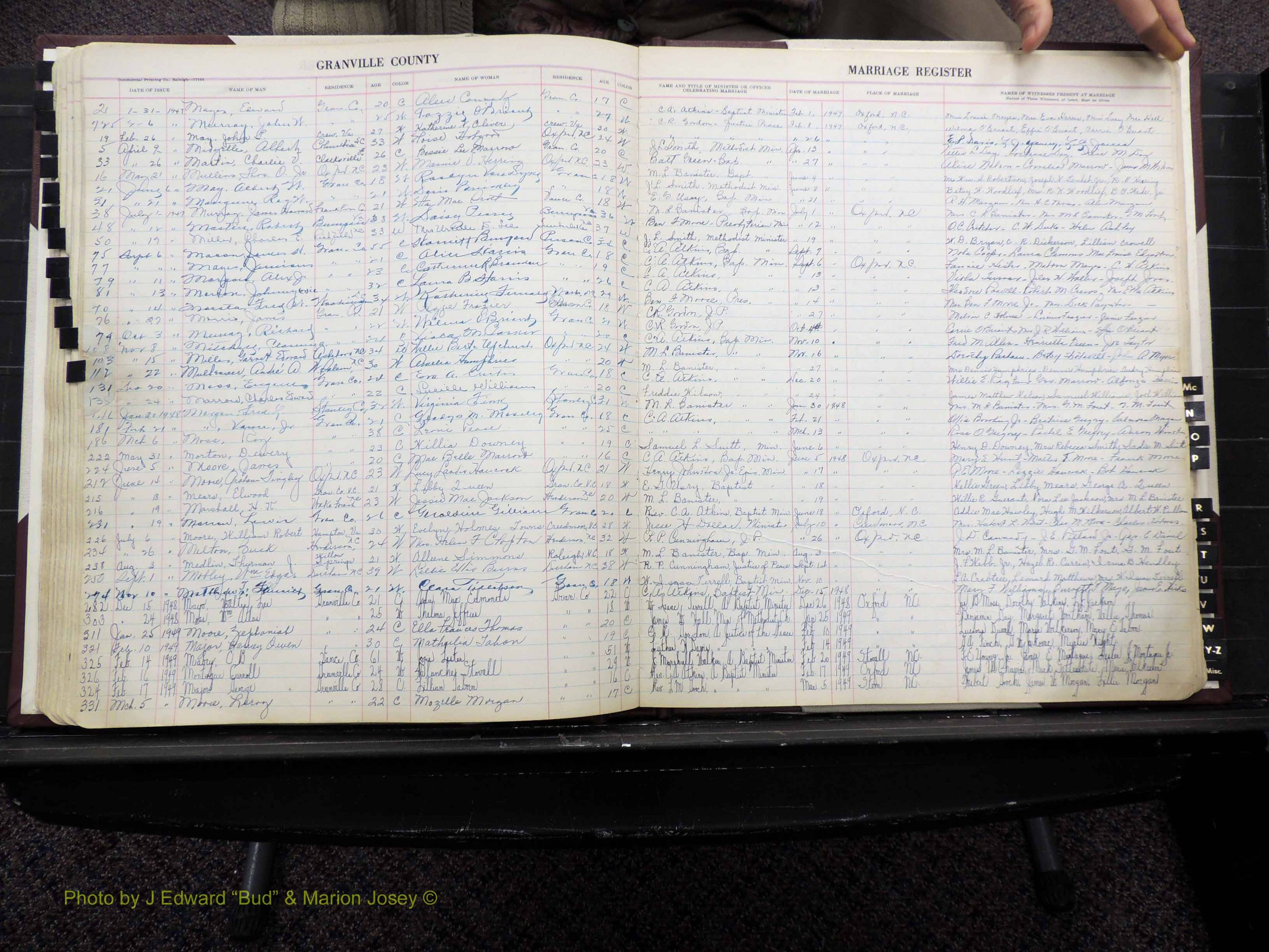 Granville Co, NC, Marriages, 1947-1956 (138).JPG