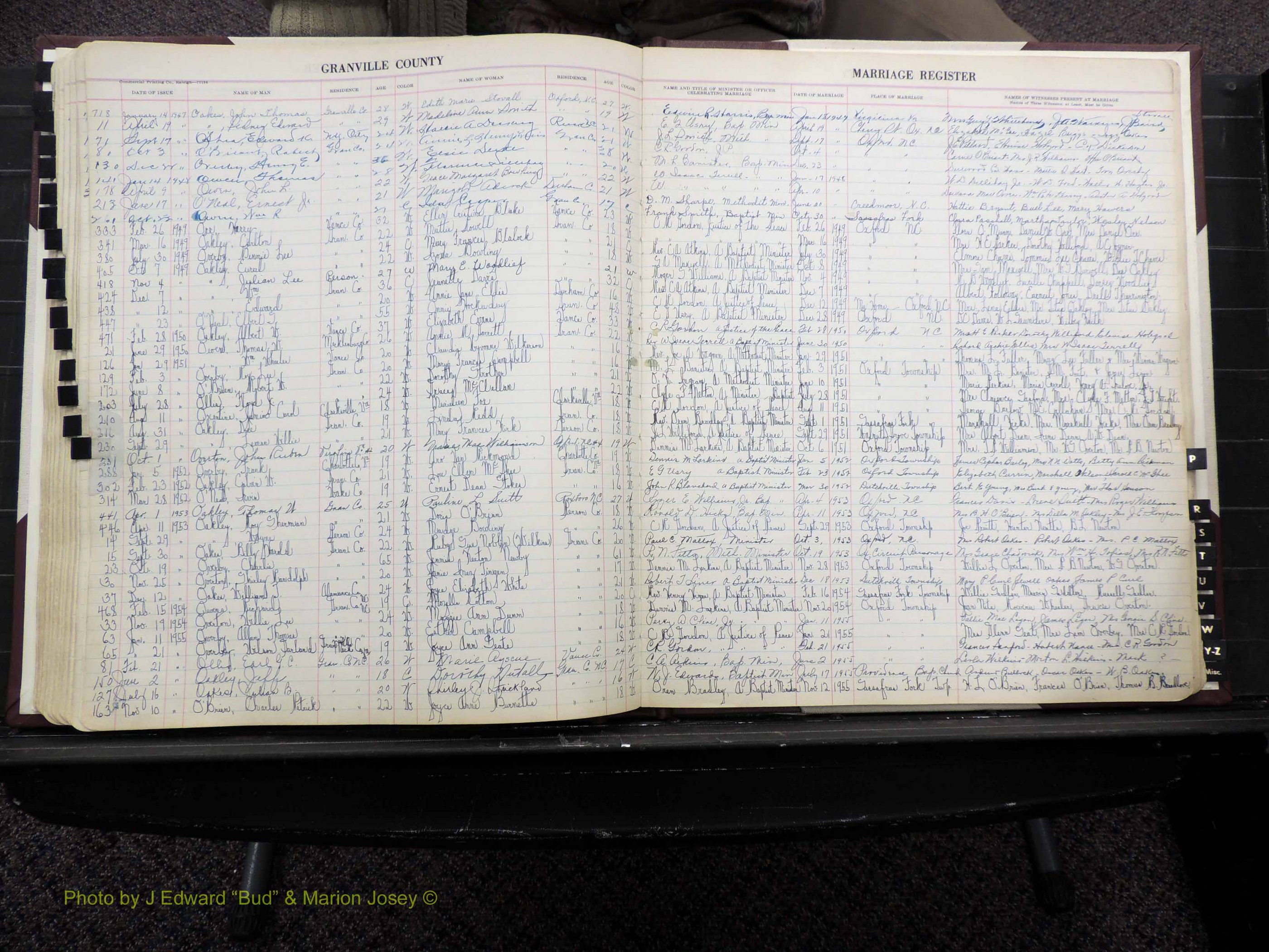 Granville Co, NC, Marriages, 1947-1956 (144).JPG