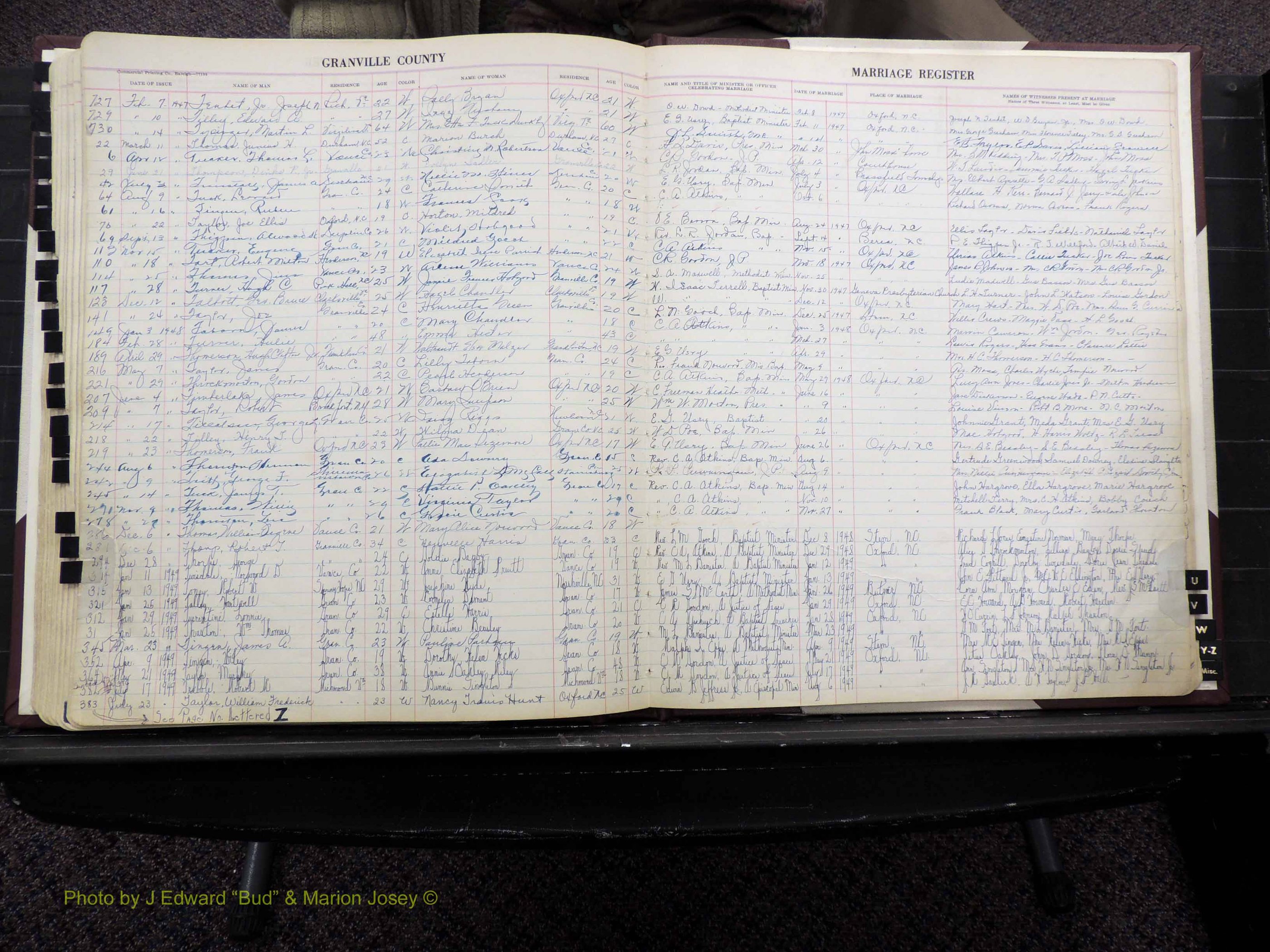 Granville Co, NC, Marriages, 1947-1956 (158).JPG