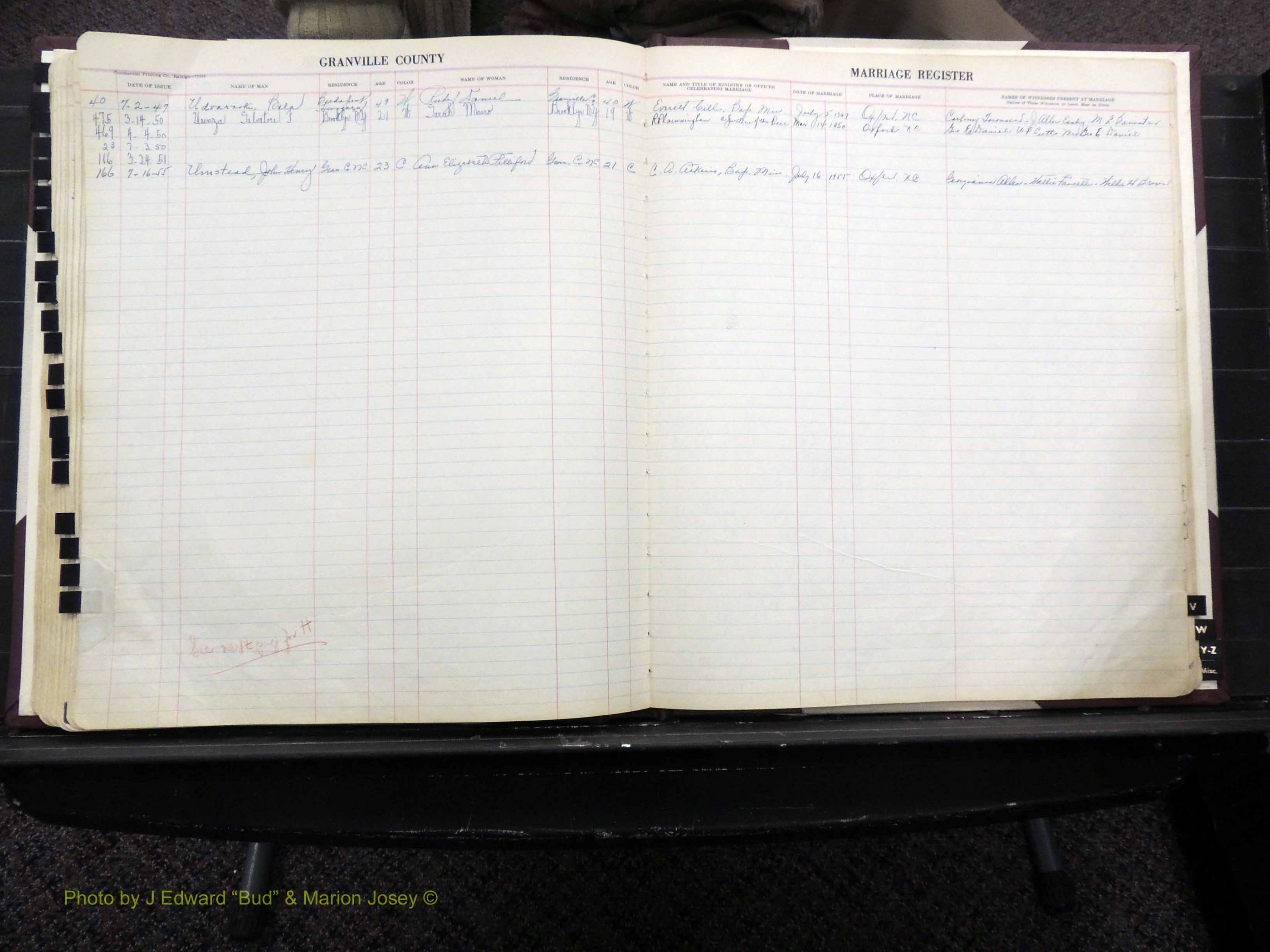 Granville Co, NC, Marriages, 1947-1956 (159).JPG