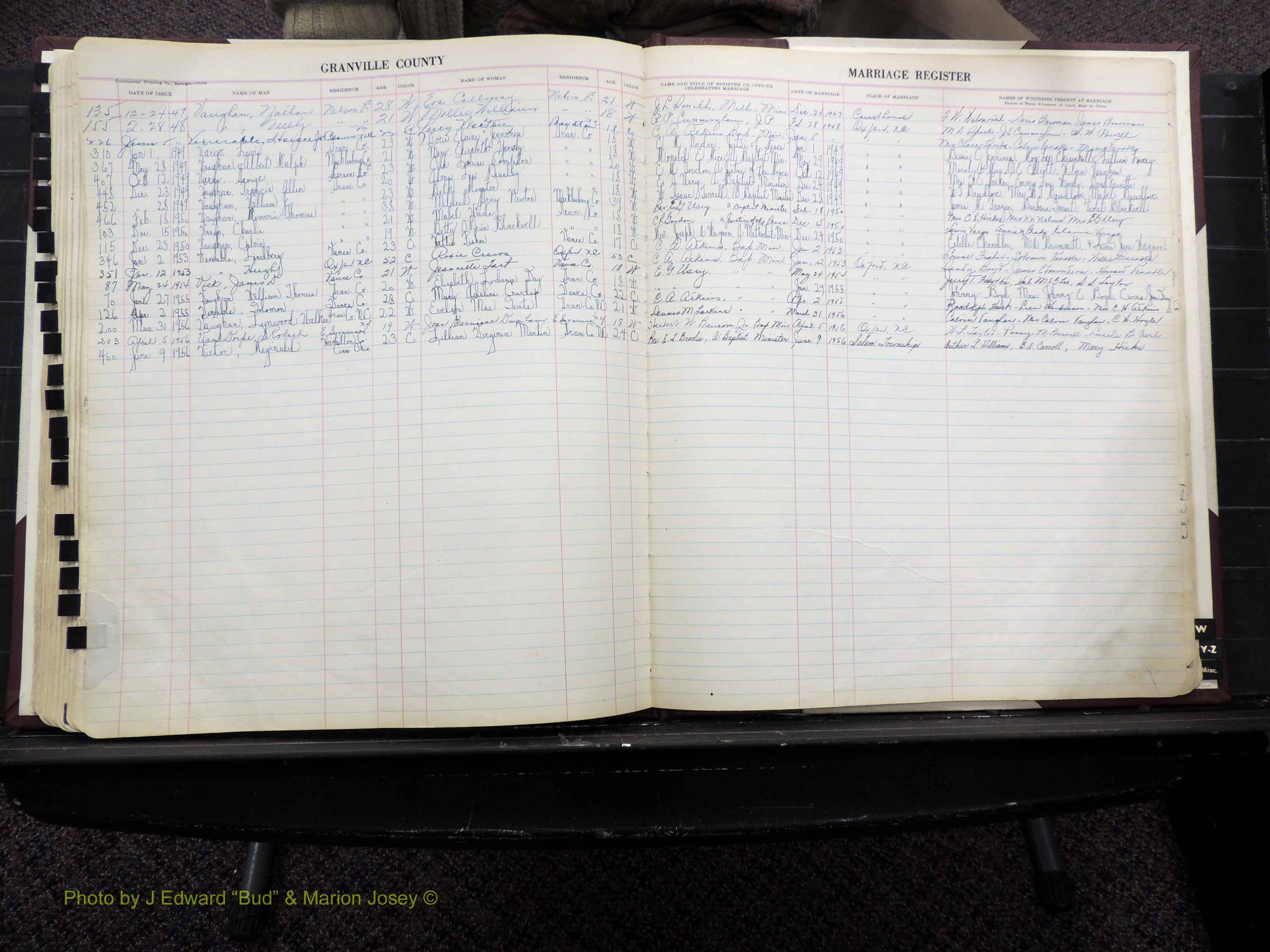 Granville Co, NC, Marriages, 1947-1956 (161).JPG