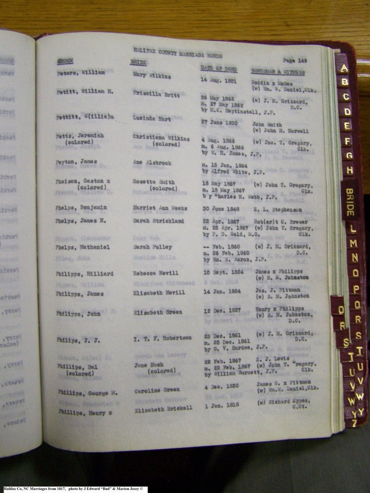 Index P-6, pg 149, Halifax Co, NC, Marriage Bonds from 1817 162.jpg