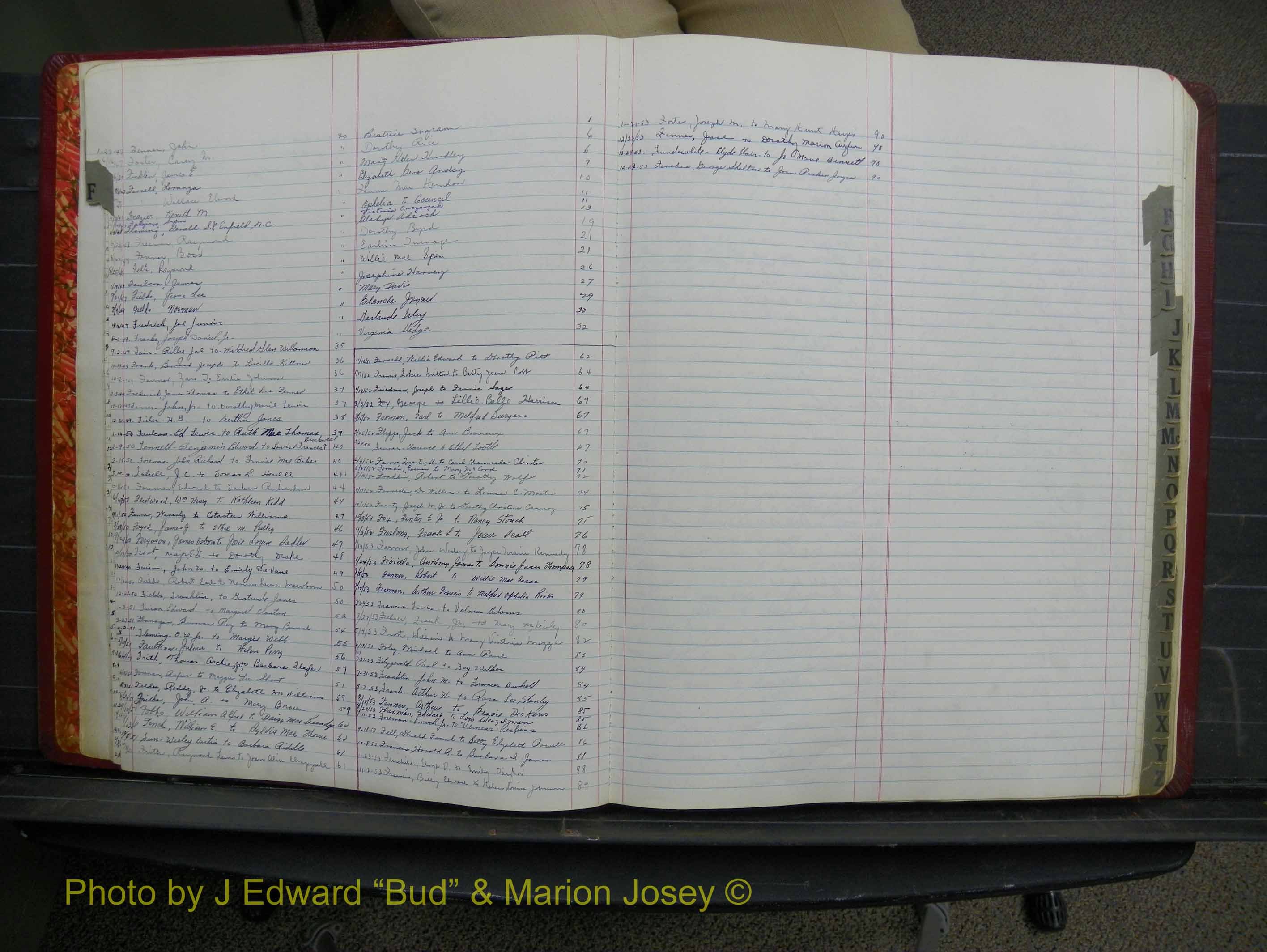 Halifax Marriage Book 12, 1939-1946 Index F.JPG
