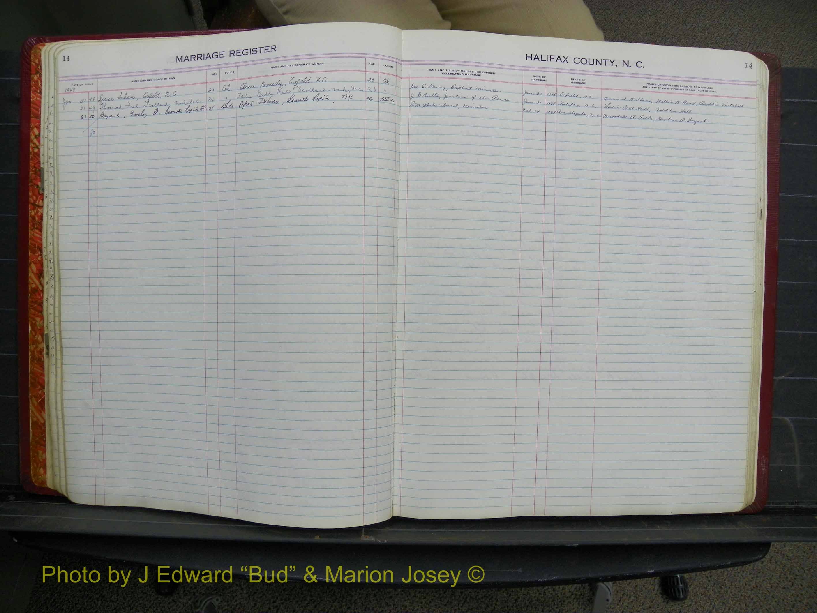 Halifax Marriage Book 12, 1939-1946 P 014.JPG