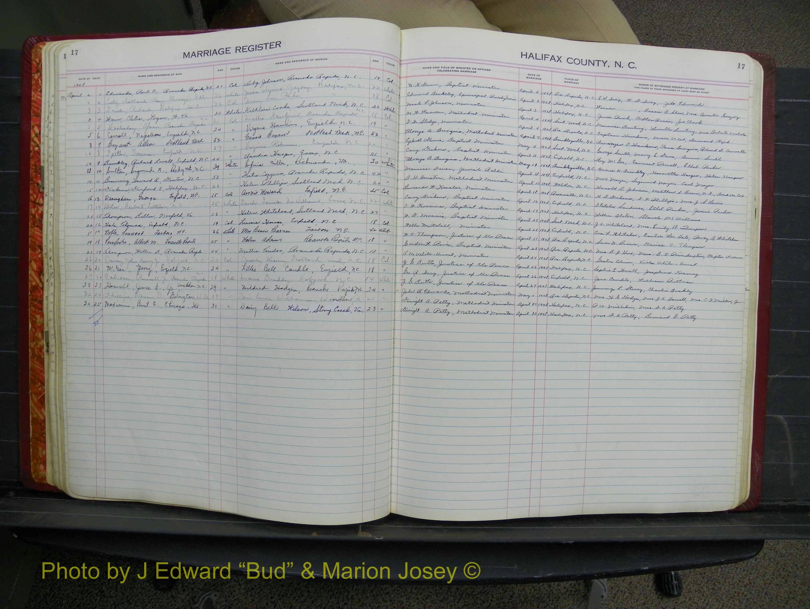 Halifax Marriage Book 12, 1939-1946 P 017.JPG