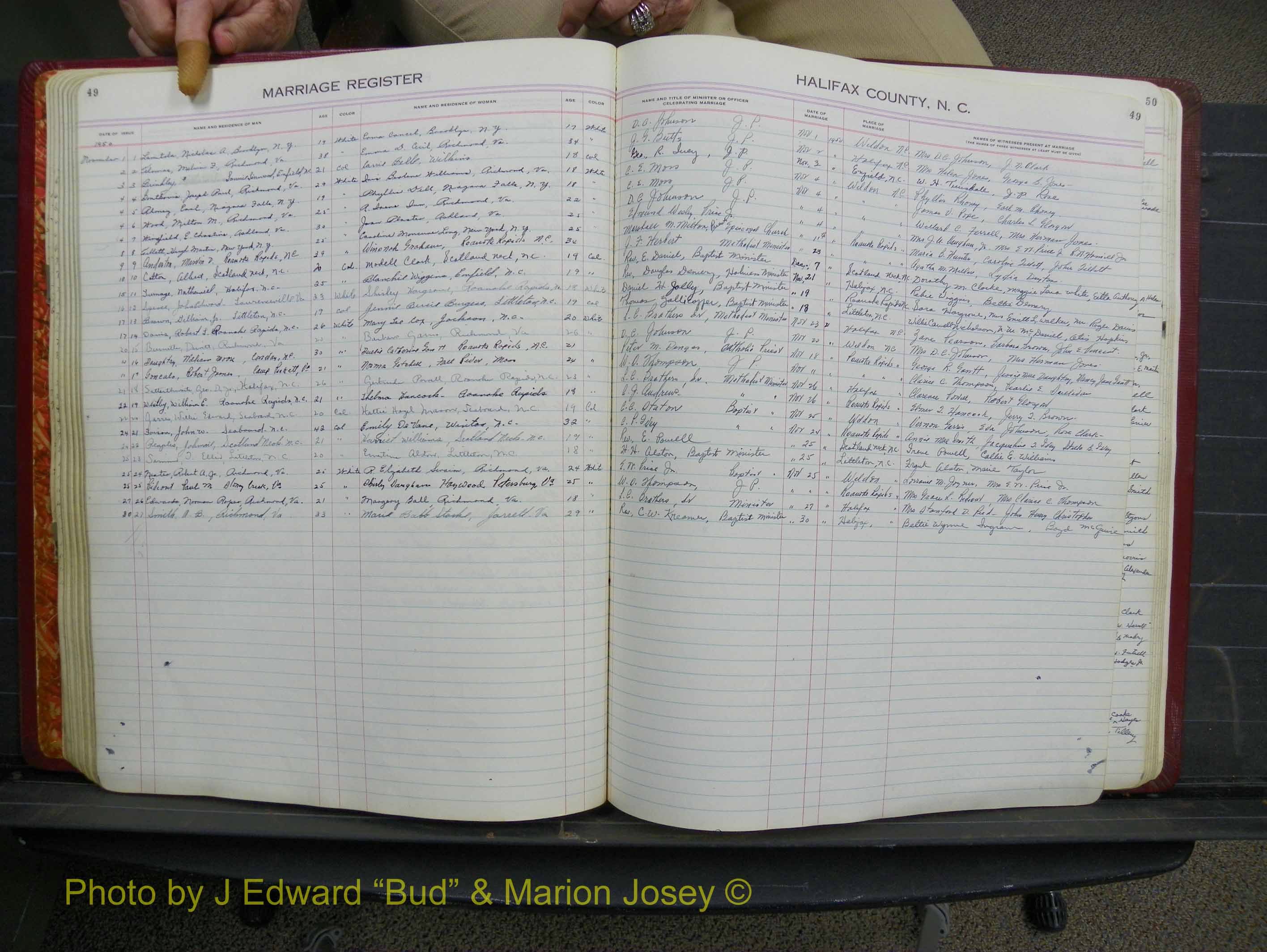 Halifax Marriage Book 12, 1939-1946 P 049.JPG
