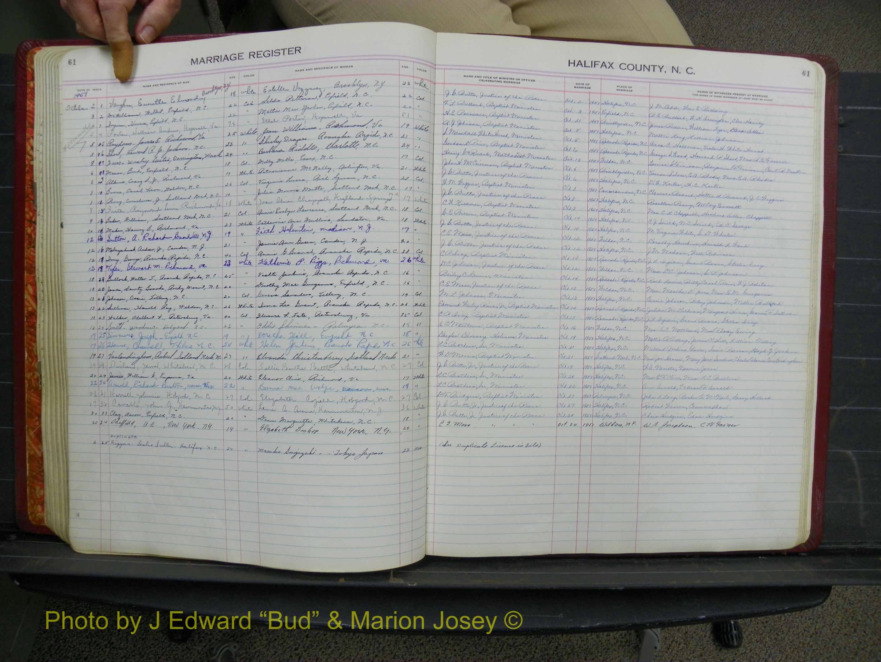 Halifax Marriage Book 12, 1939-1946 P 061.JPG