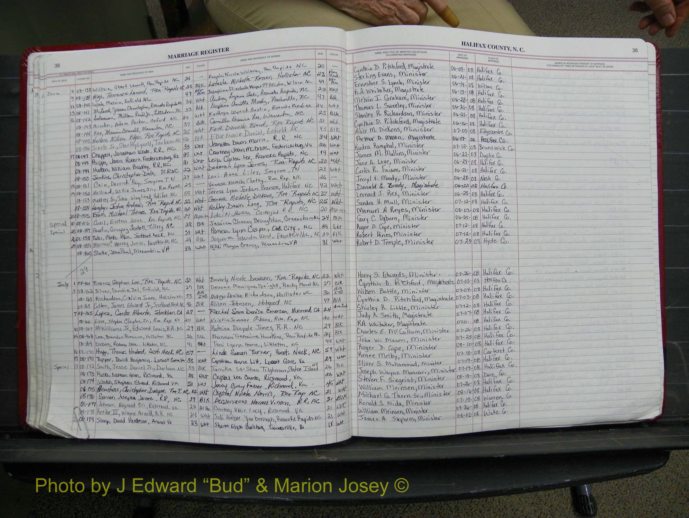 Halifax Marriage Book 21, 2004-2012 P 036.JPG