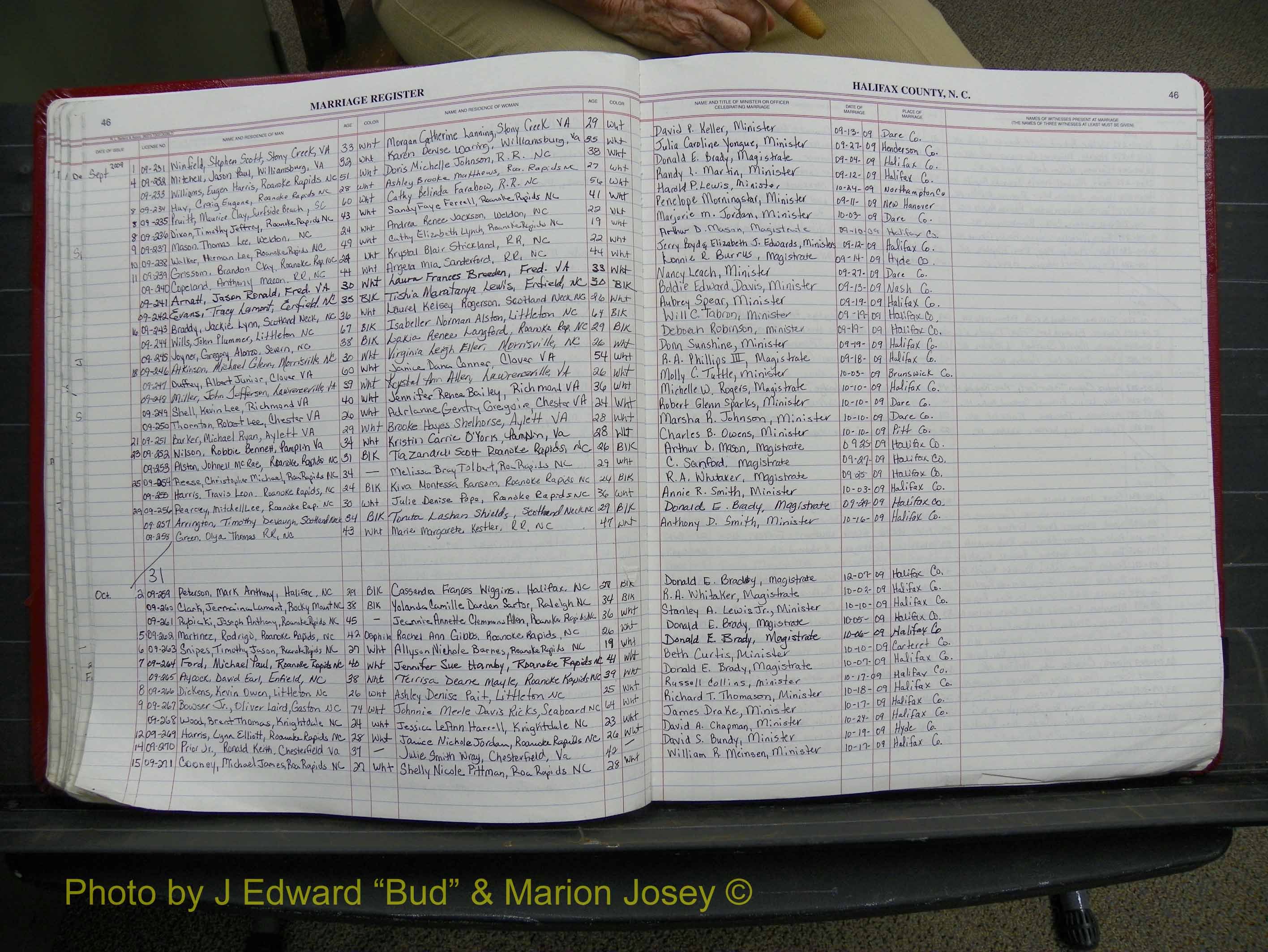 Halifax Marriage Book 21, 2004-2012 P 046.JPG