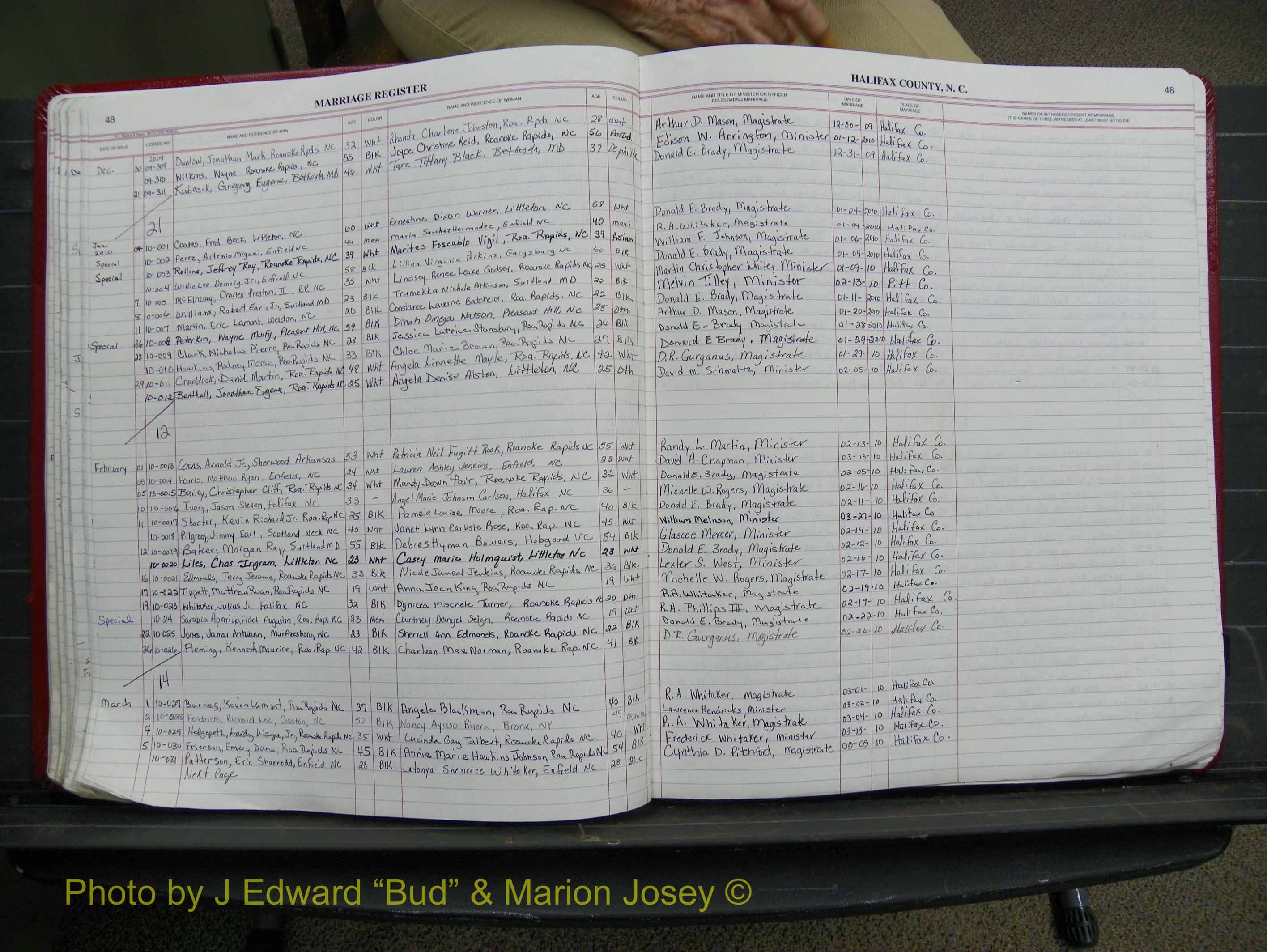 Halifax Marriage Book 21, 2004-2012 P 048.JPG