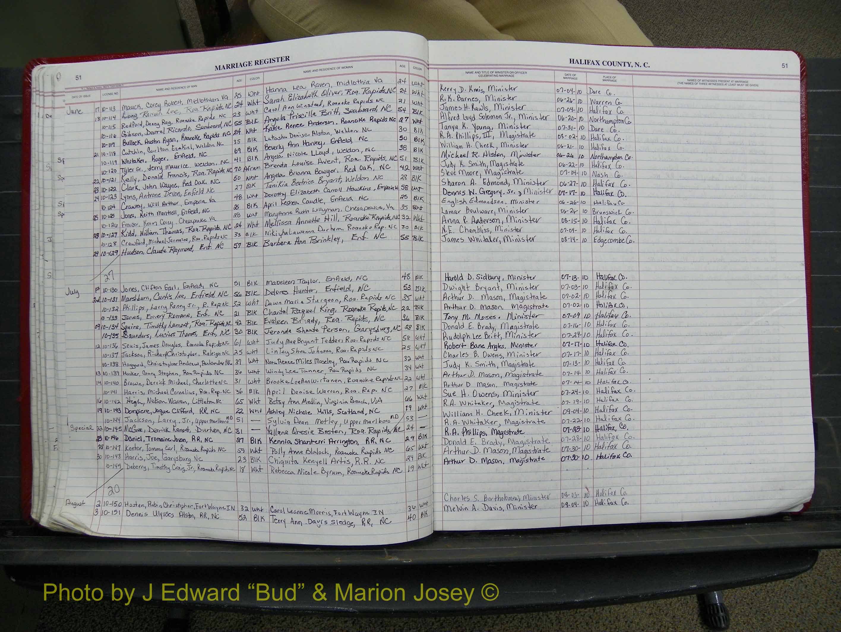 Halifax Marriage Book 21, 2004-2012 P 051.JPG