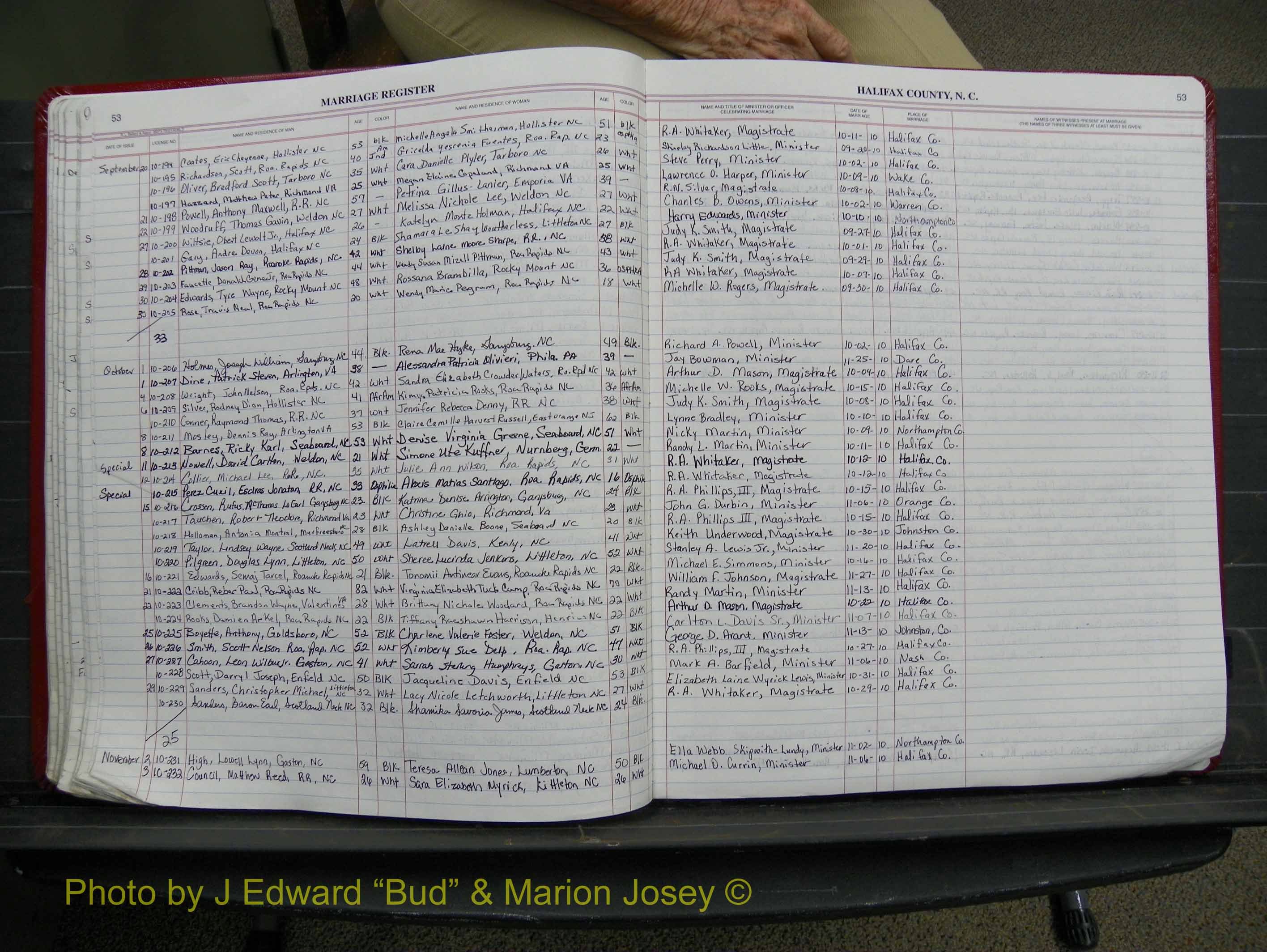 Halifax Marriage Book 21, 2004-2012 P 053.JPG