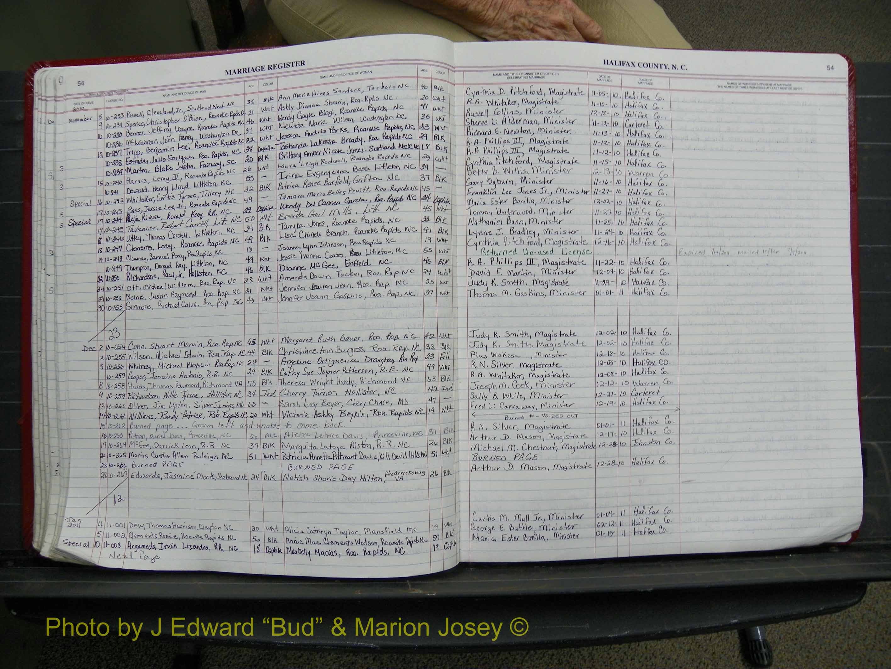 Halifax Marriage Book 21, 2004-2012 P 054.JPG