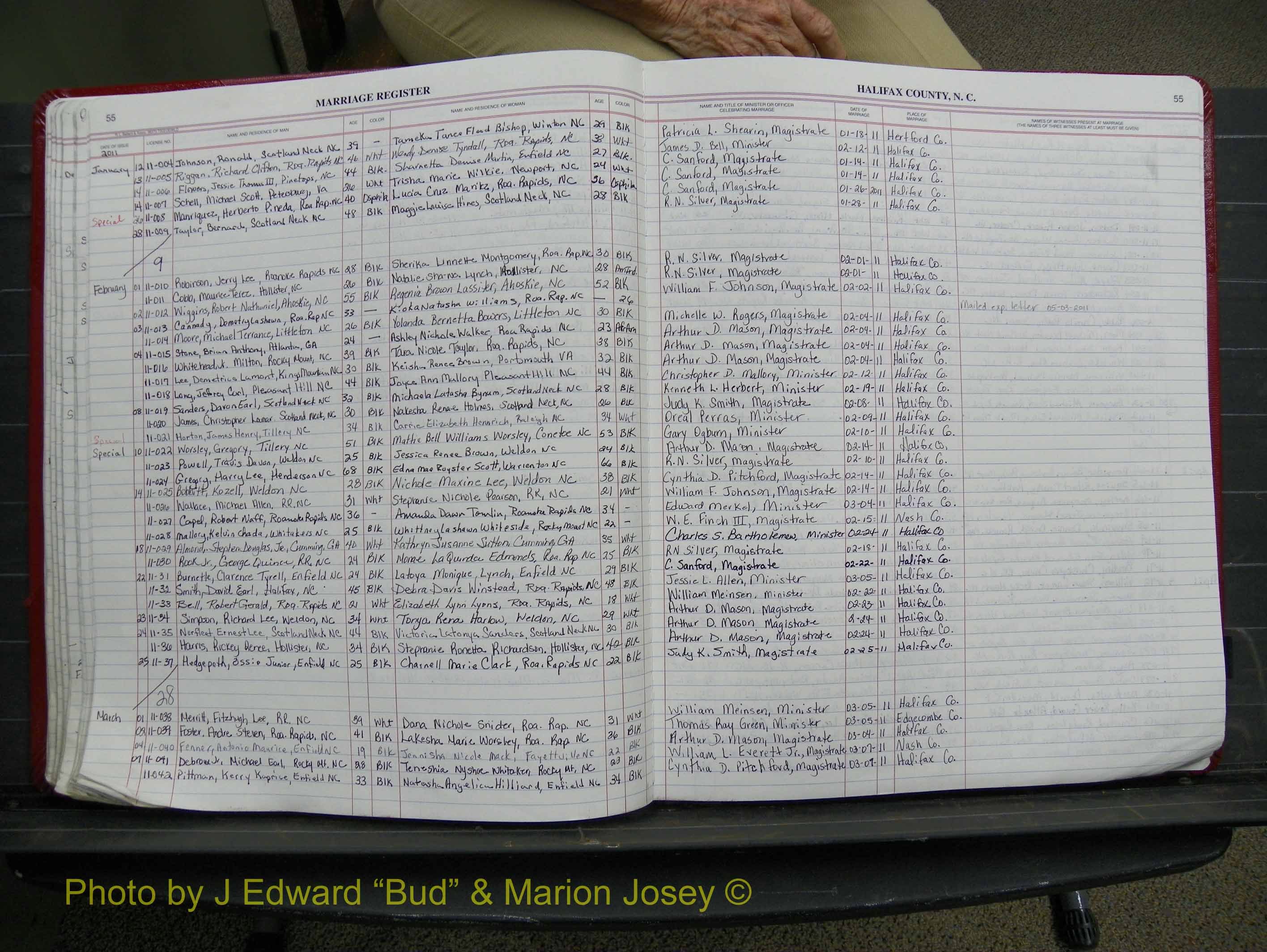 Halifax Marriage Book 21, 2004-2012 P 055.JPG