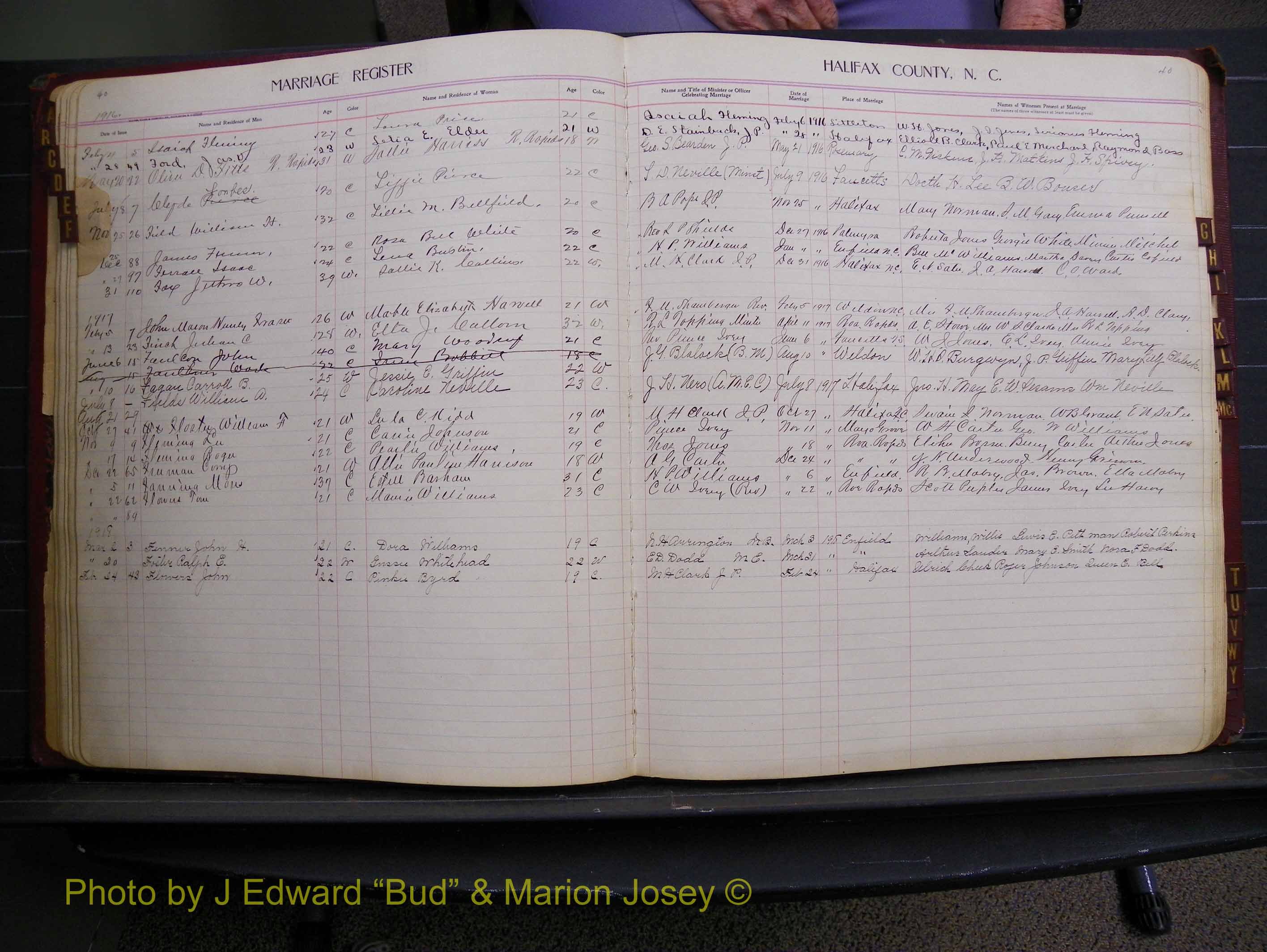 Halifax Marriage Book 8, 1916-1917 Index F.JPG