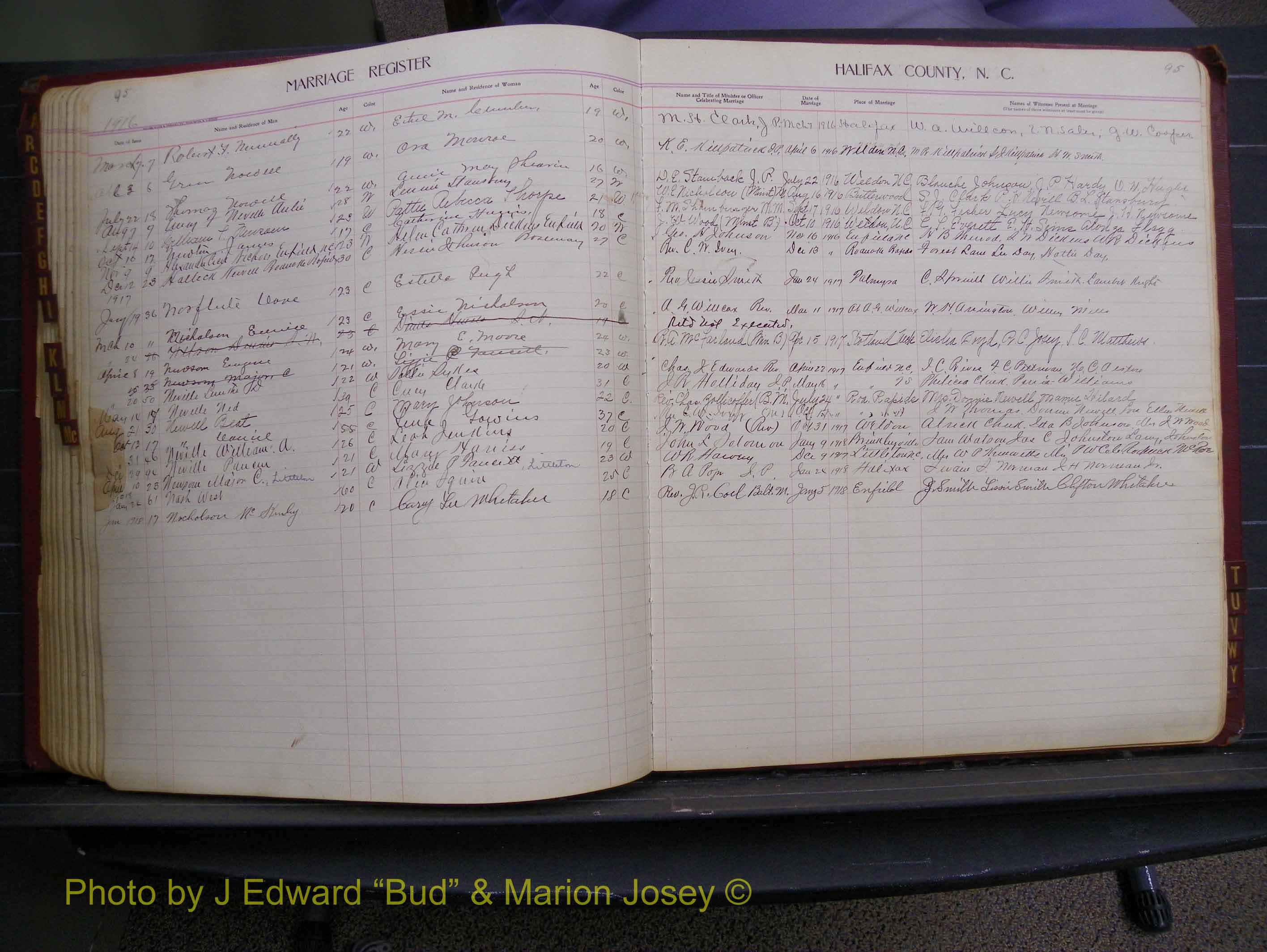 Halifax Marriage Book 8, 1916-1917 Index N.JPG