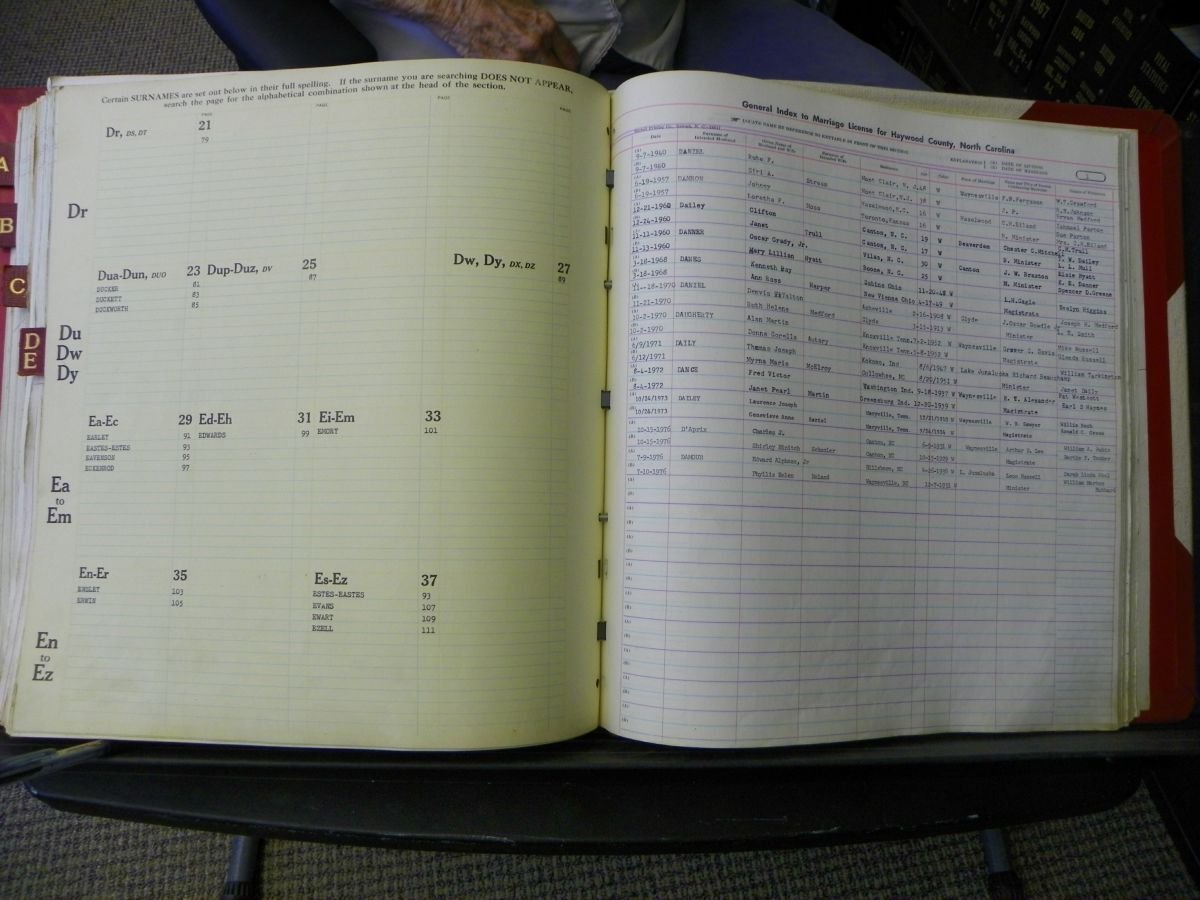 Haywood Marriage Index, 1850- A-E 1939-1978 631.JPG