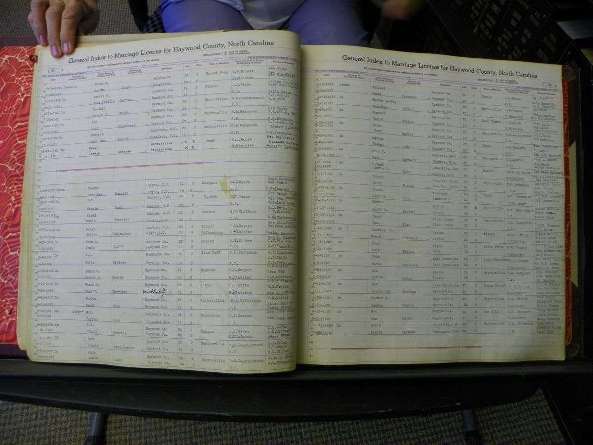 Haywood Marriage Index, 1850- A-E 1939-1978 265.JPG