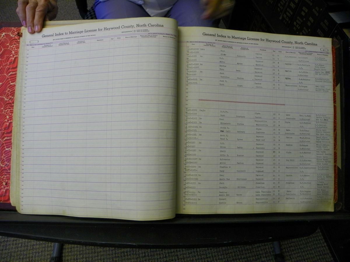 Haywood Marriage Index, 1850- A-E 1939-1978 274.JPG