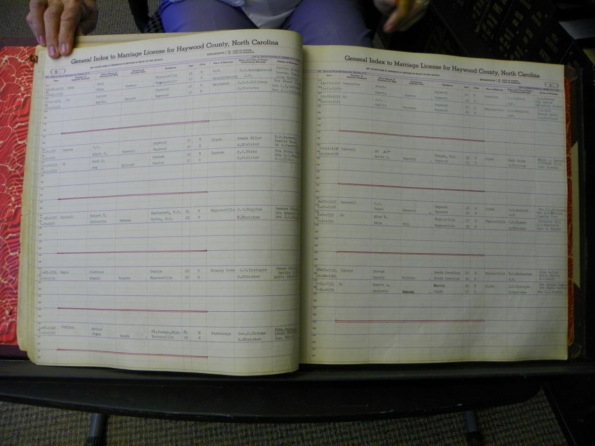 Haywood Marriage Index, 1850- A-E 1939-1978 276.JPG
