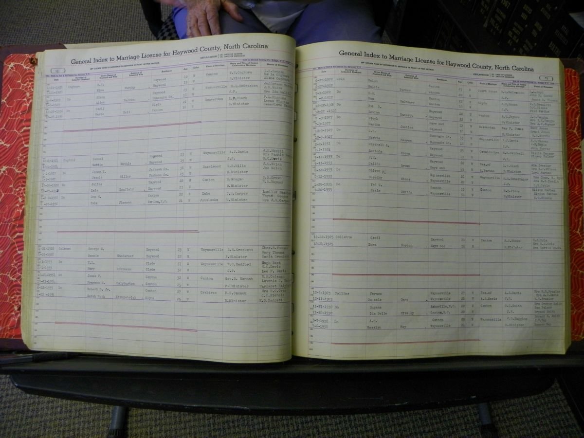 Haywood Marriage Index, 1850- A-E 1939-1978 282.JPG