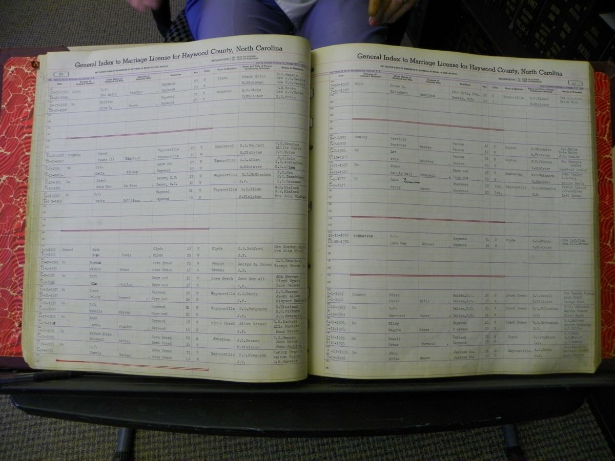 Haywood Marriage Index, 1850- A-E 1939-1978 283.JPG